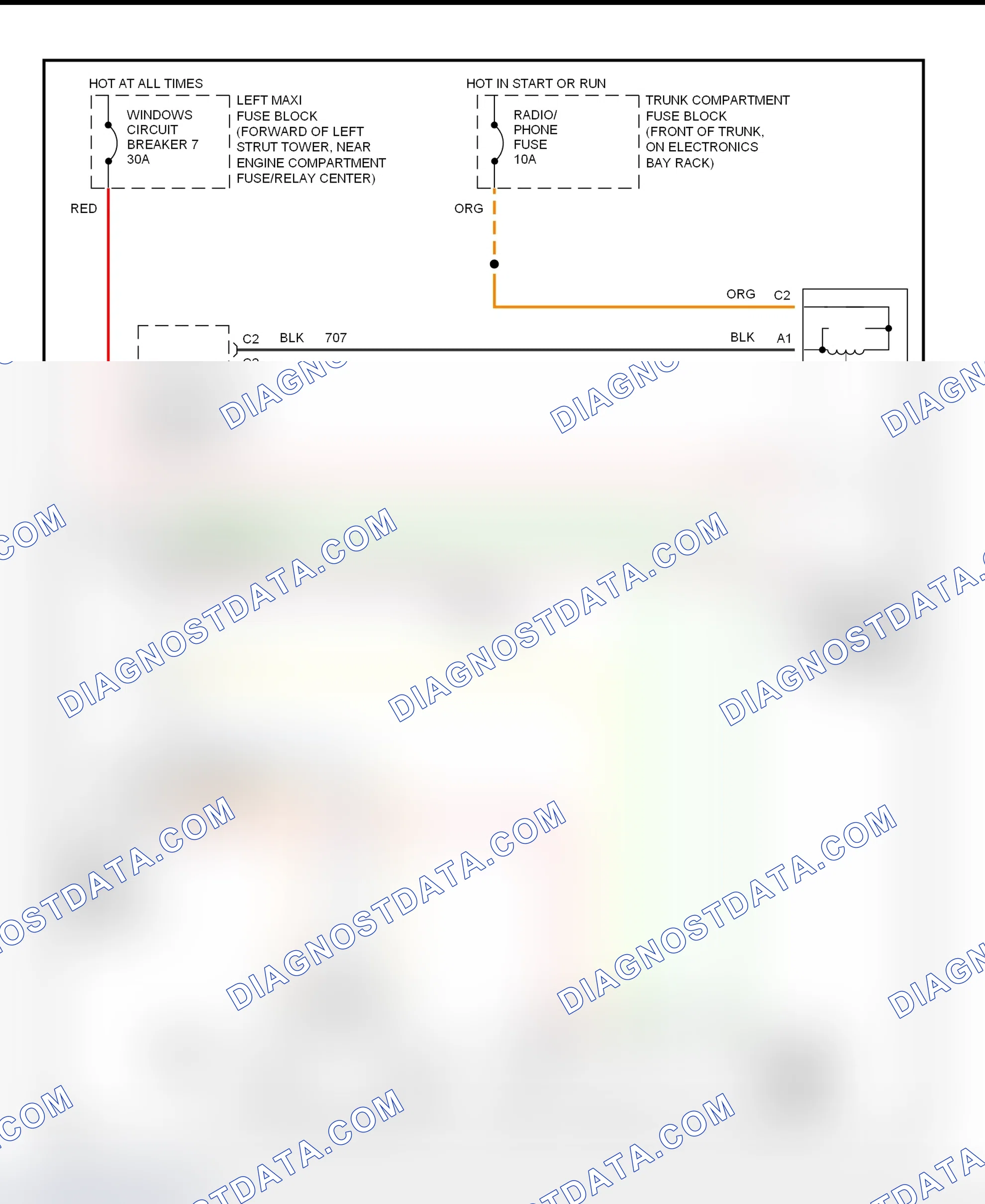 Fig. 2: Power Sun Roof System Wiring Diagram (Concours, DeVille, Seville)