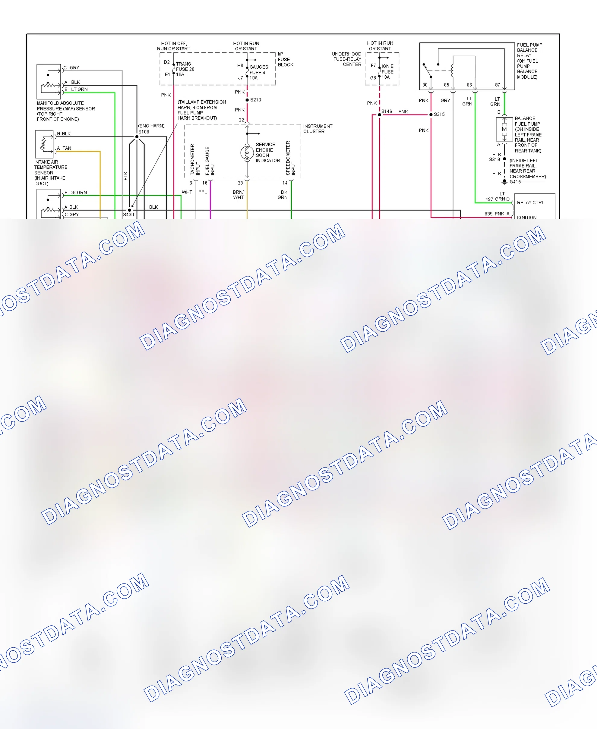 Scheme 85: PCM Wiring Diagram (Pickup & Suburban - 7.4L - 3 Of 4)