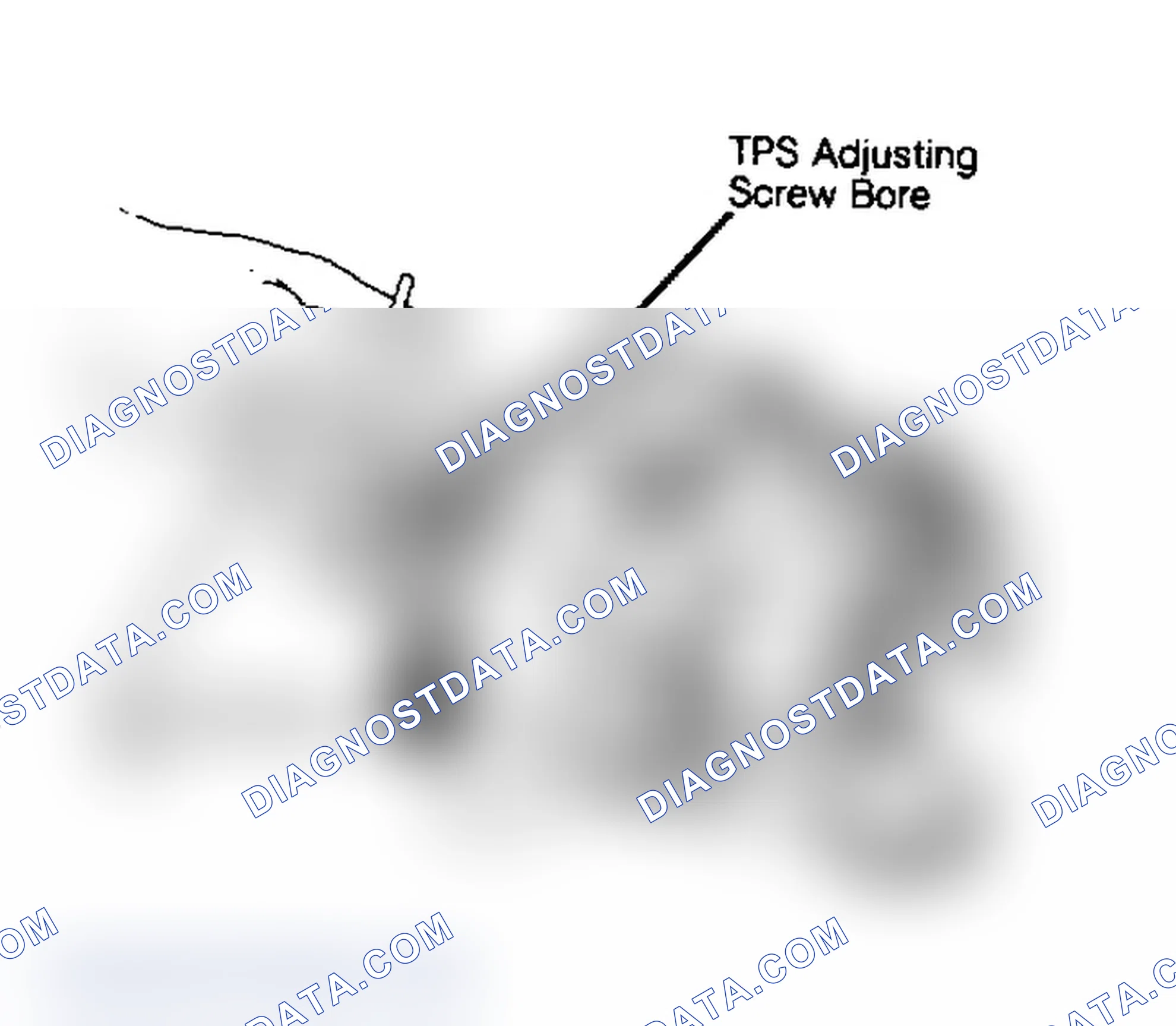 Scheme 15: TPS Adjustment Screw Location for E4ME Plug must be drilled out to adjust screw.