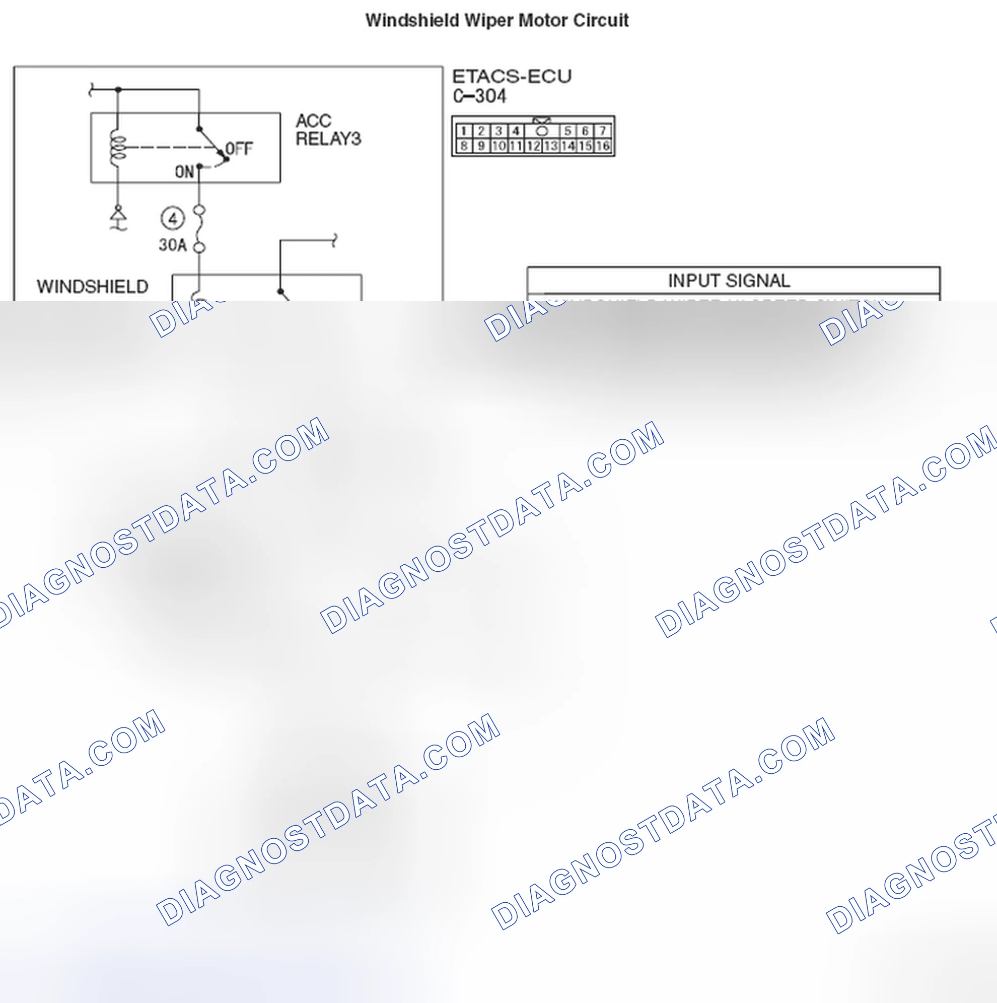 Scheme 9: INSPECTION PROCEDURE 2: The windshield wipers do not work when the wiper switch is at the "INT", "Wa
