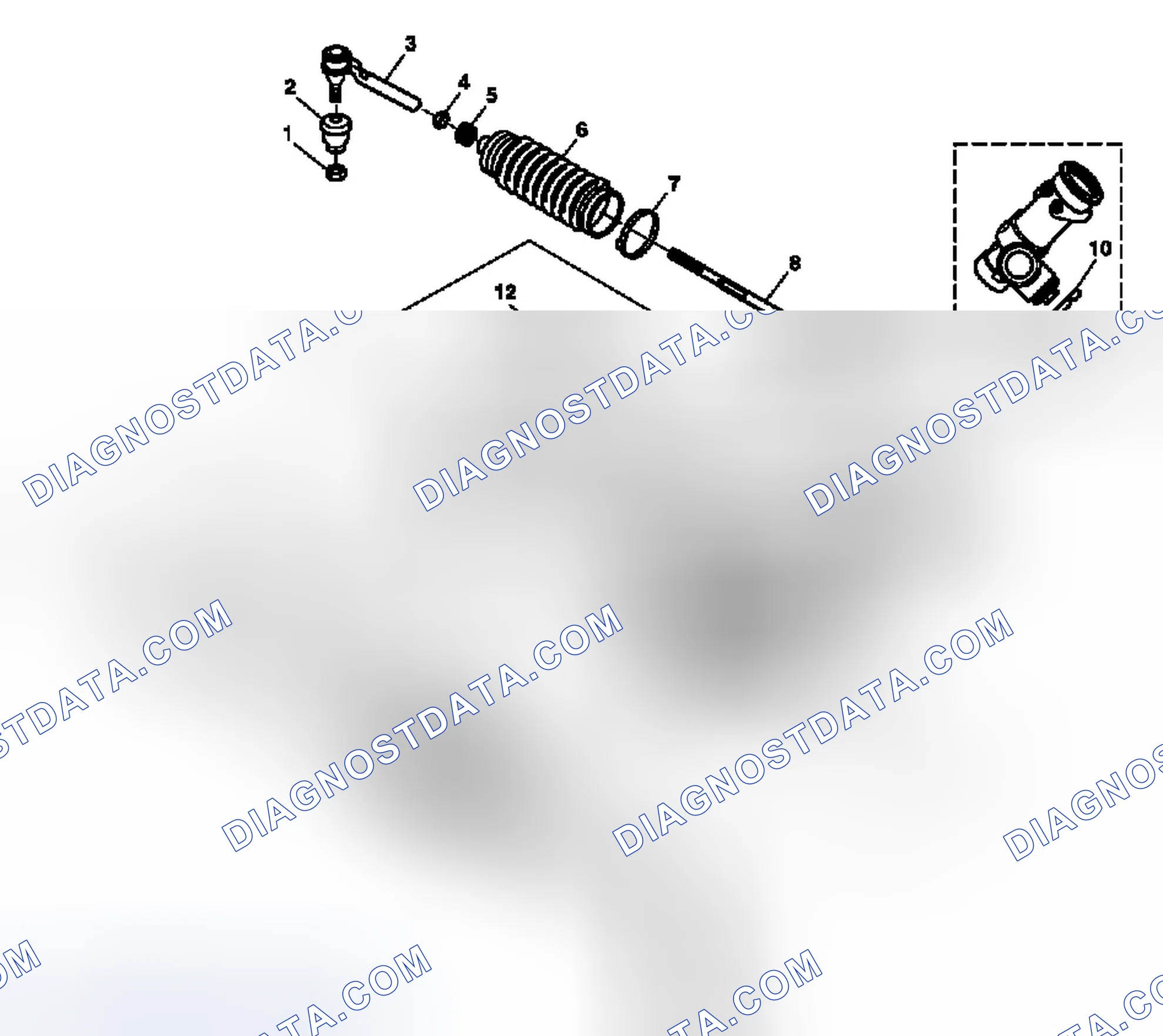 Scheme 3: Power Steering Gear Disassembled View (Rack and Pinion)
