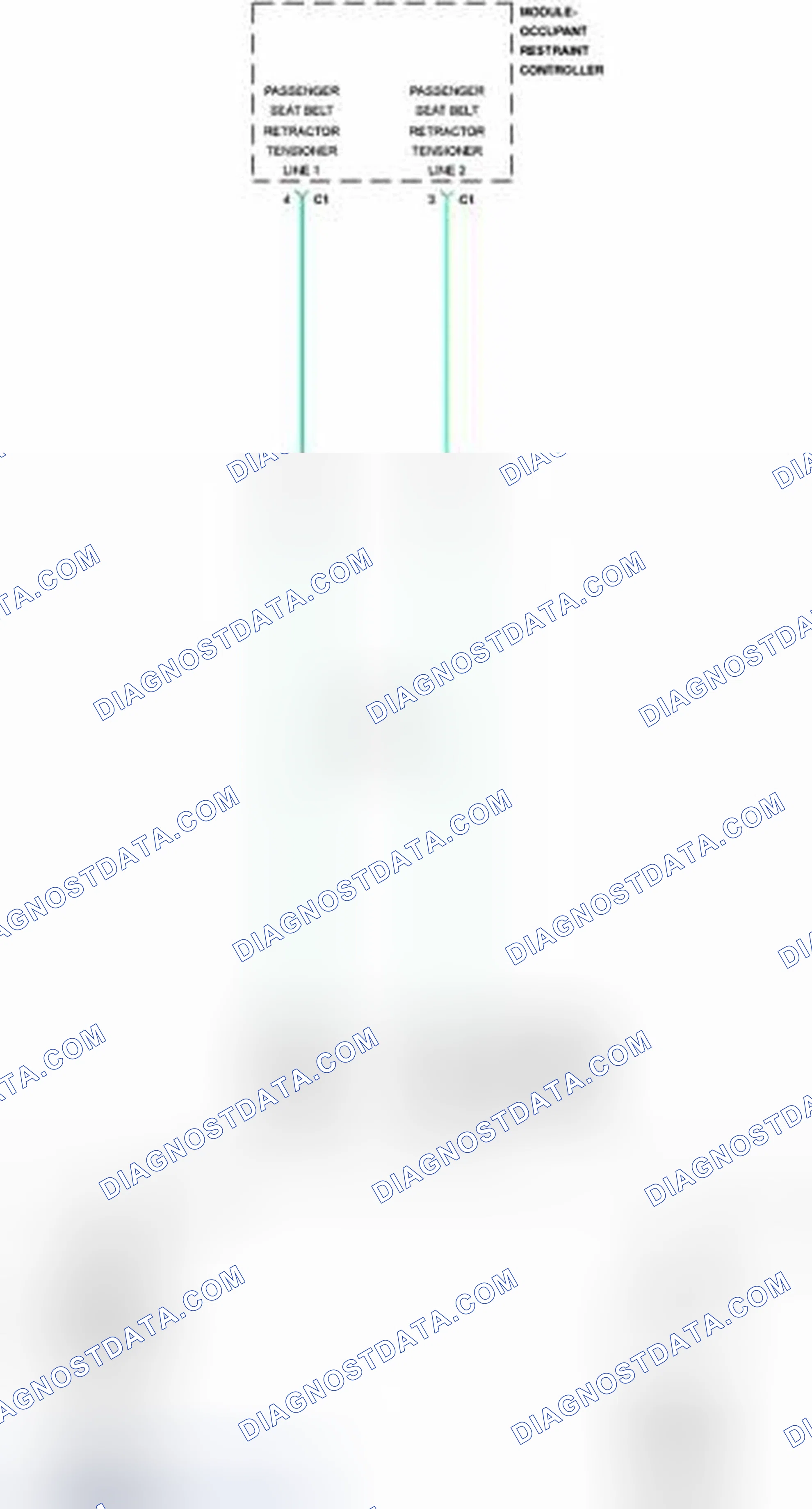 Scheme 128: B007F-11-PASSENGER SEATBELT RETRACTOR PRETENSIONER DEPLOYMENT CONTROL - CIRCUIT SHORT TO GROUND