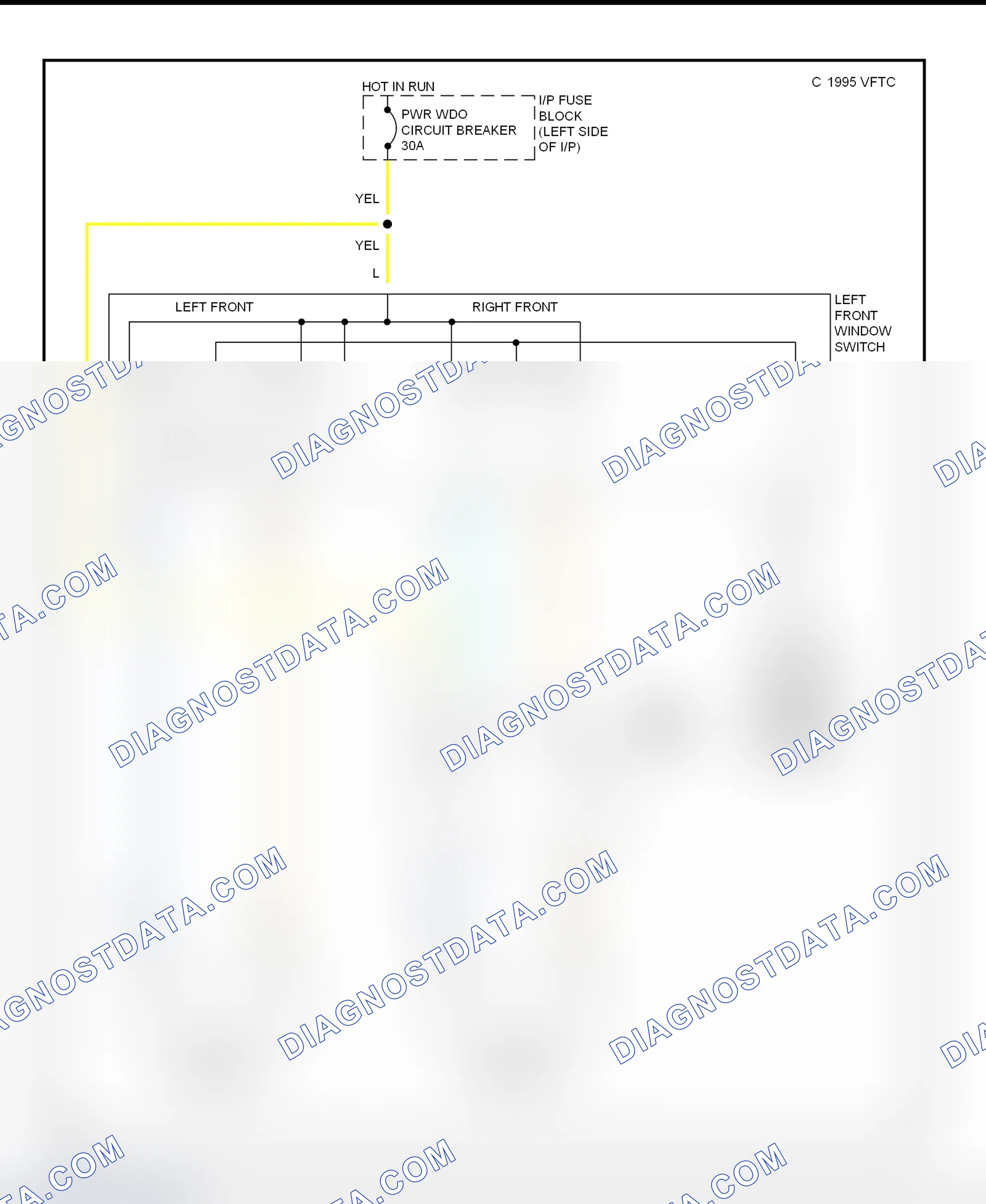 Fig. 2: Power Window System Wiring Diagram (Blazer, Jimmy, Sonoma & S10 - 2-Door)