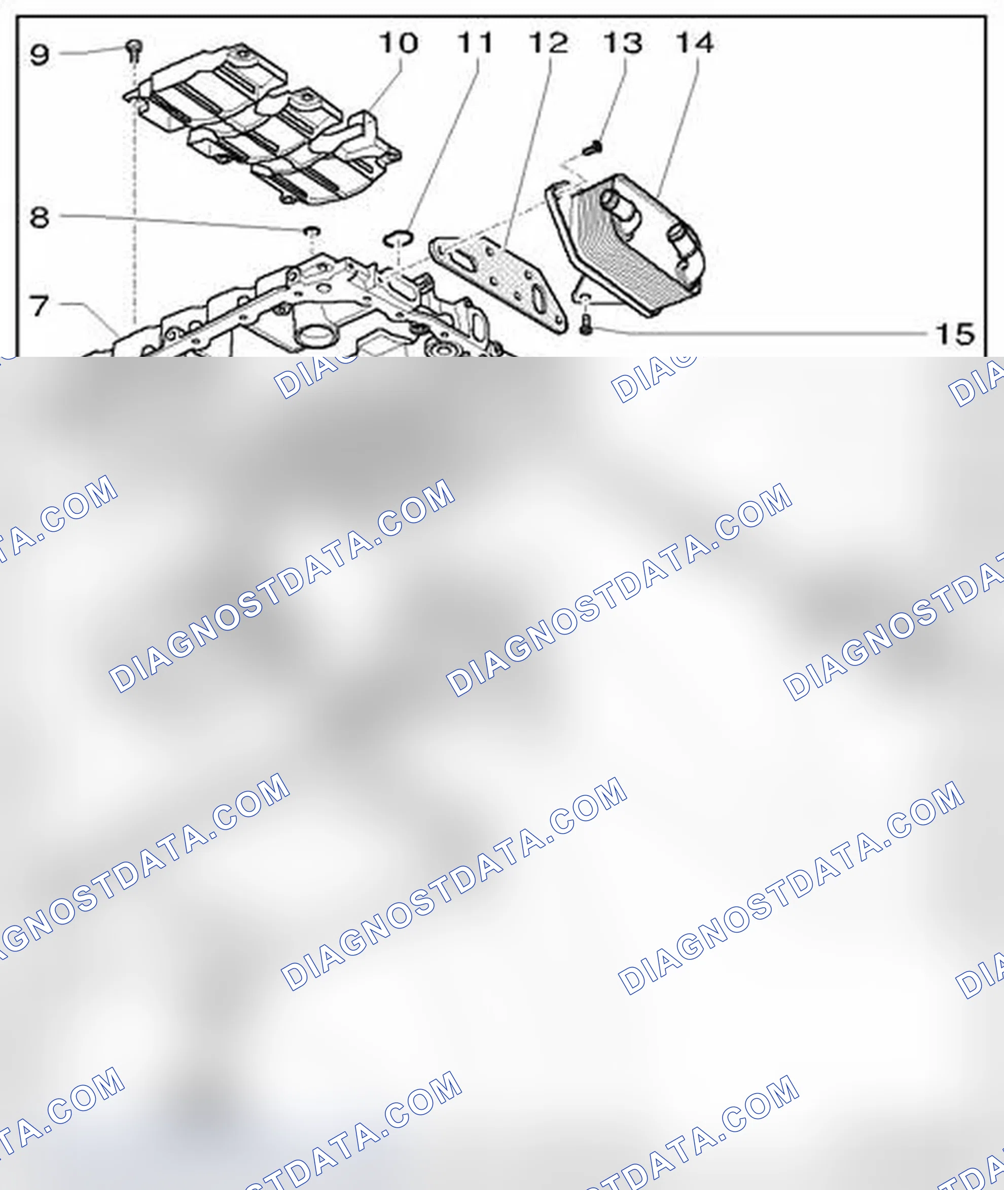 Scheme 261: Oil Pan Sections, Oil Pump and Oil Cooler, Component Overview