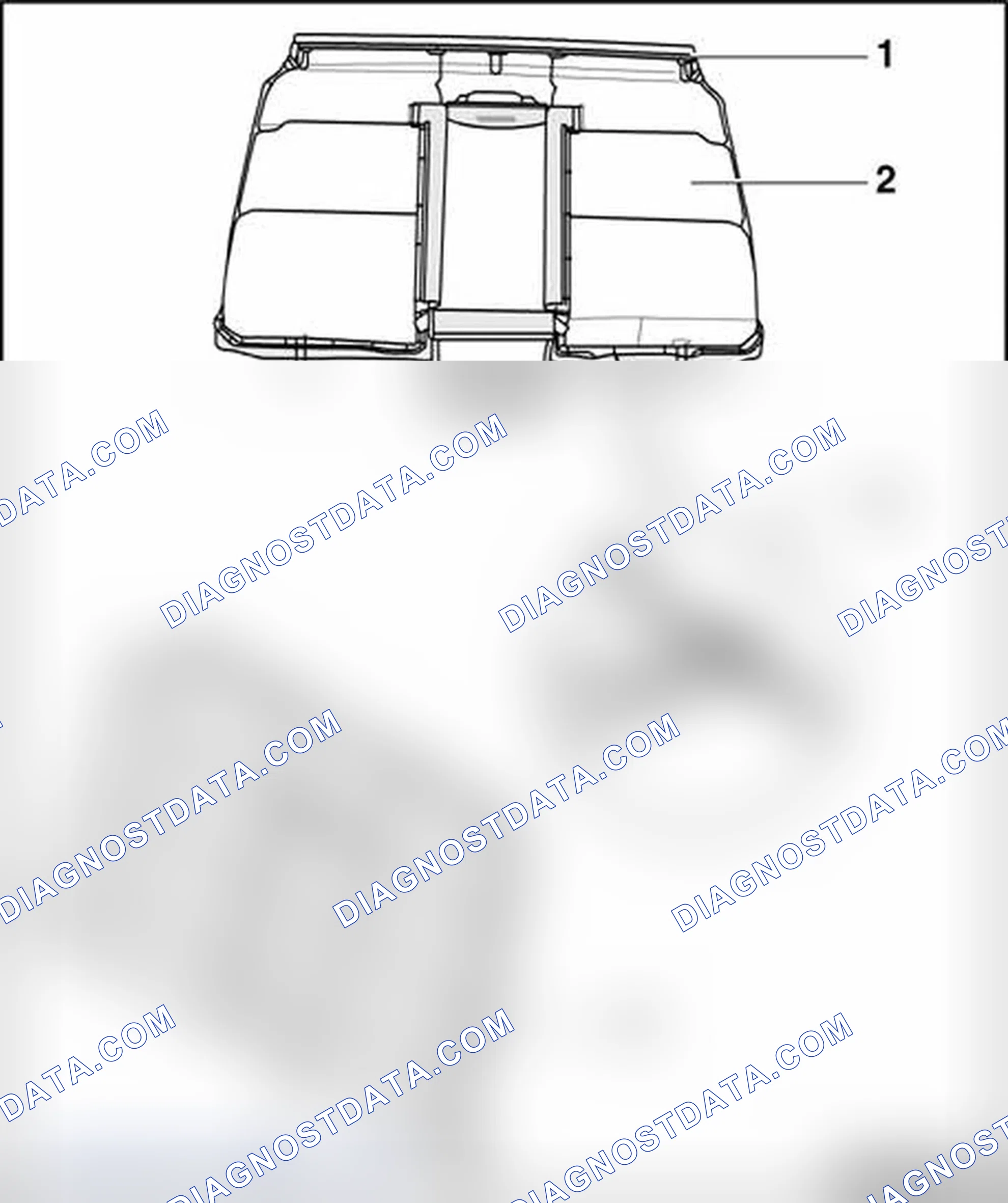 Scheme 270: Cover and padding for rear seat backrest, assembly overview