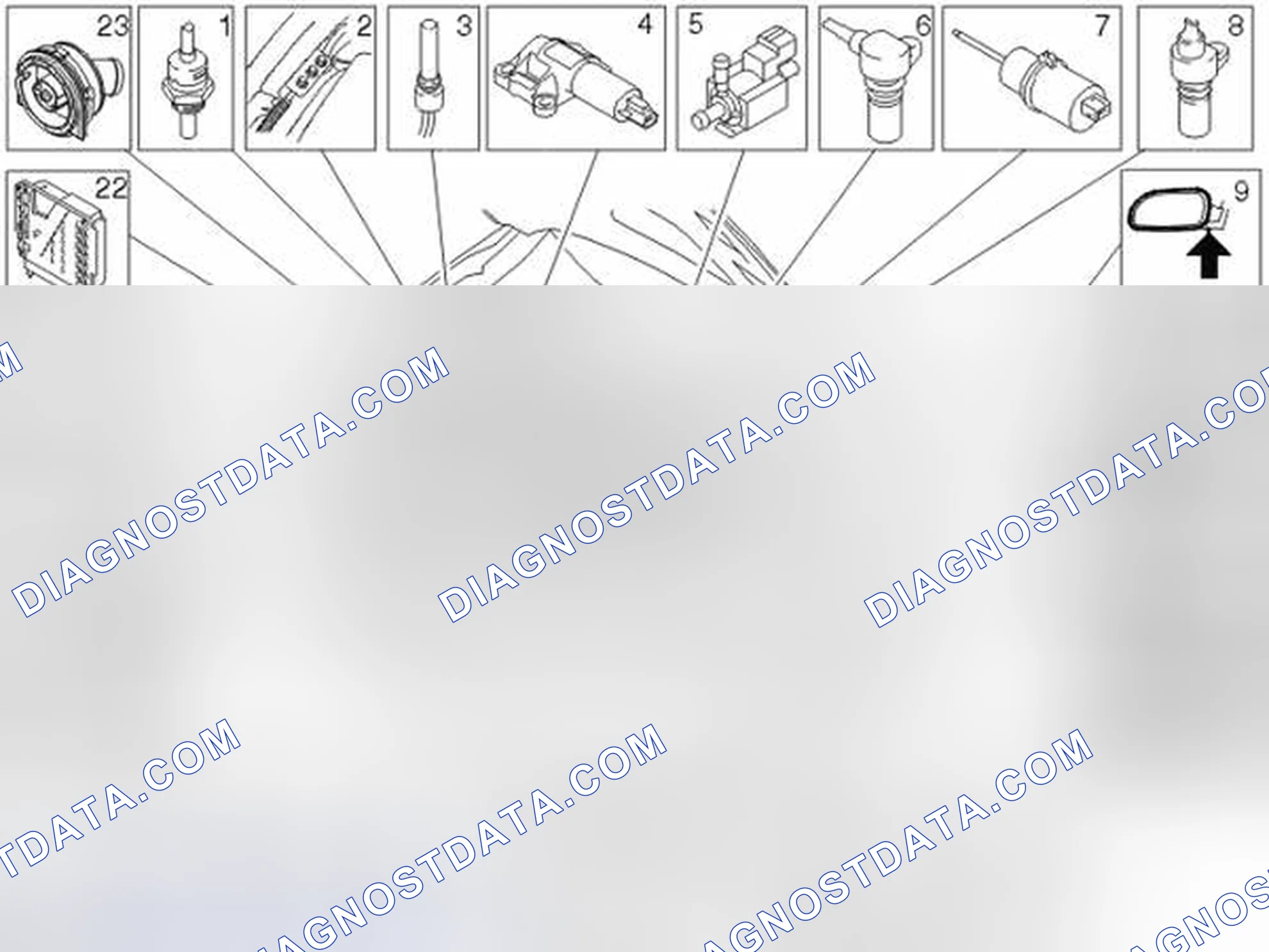 Scheme 138: Location of components, engine compartment