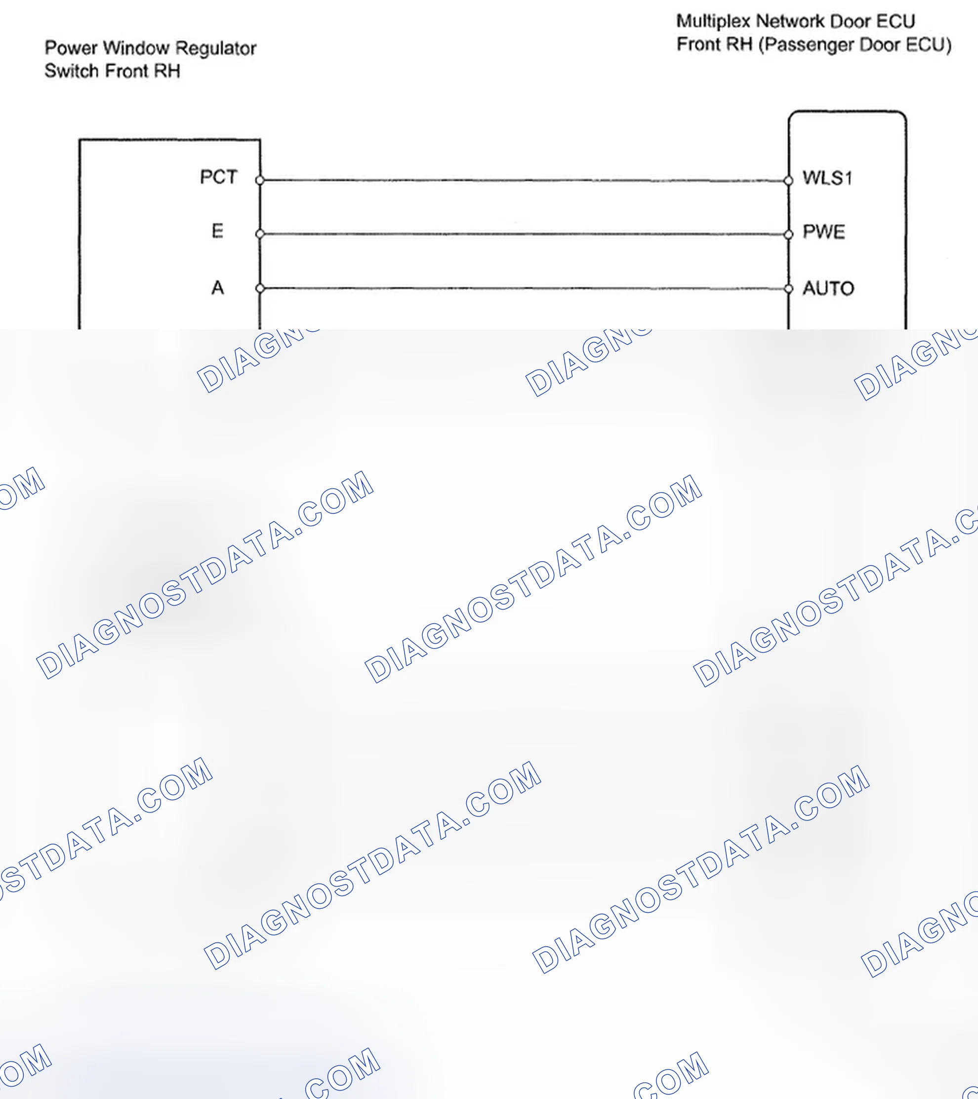 Scheme 21: Front Passenger Side Power Window Does Not Operate - Wiring Diagram