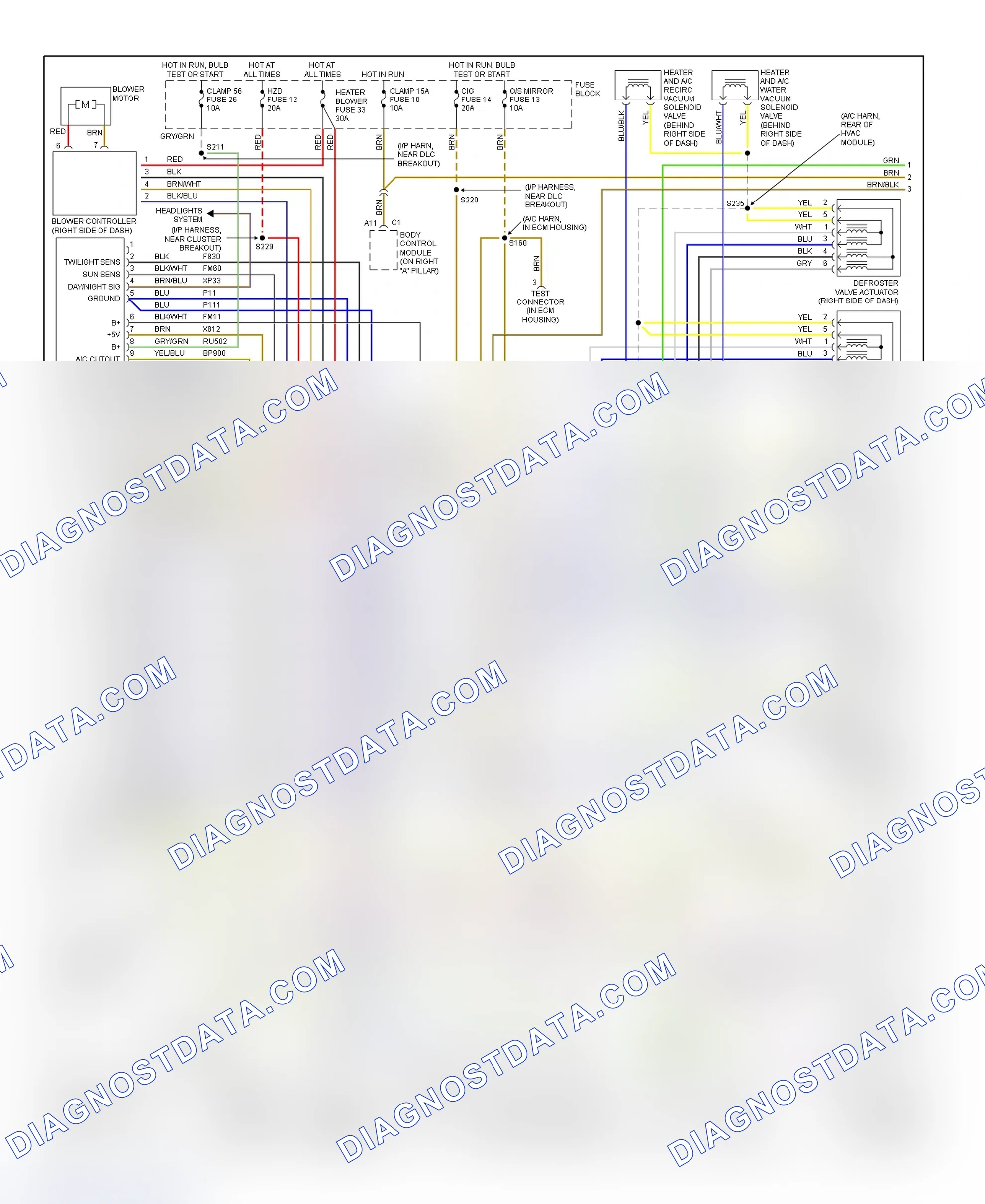 Scheme 8: Automatic A/C-Heater System Wiring Diagram (1 Of 2)