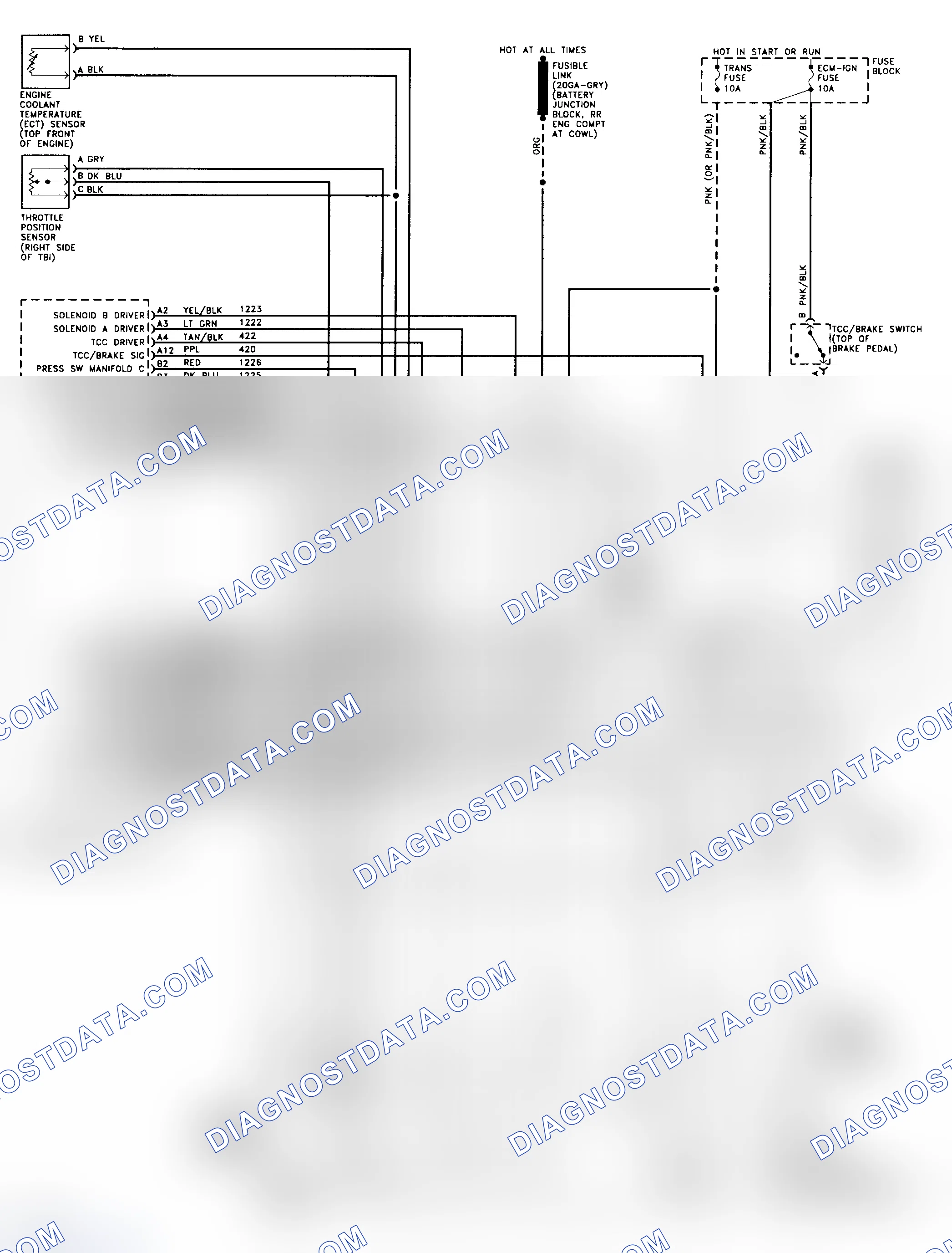 Scheme 345: 4L80-E Wiring Diagram (1993 "C" & "K" Series - Gasoline)