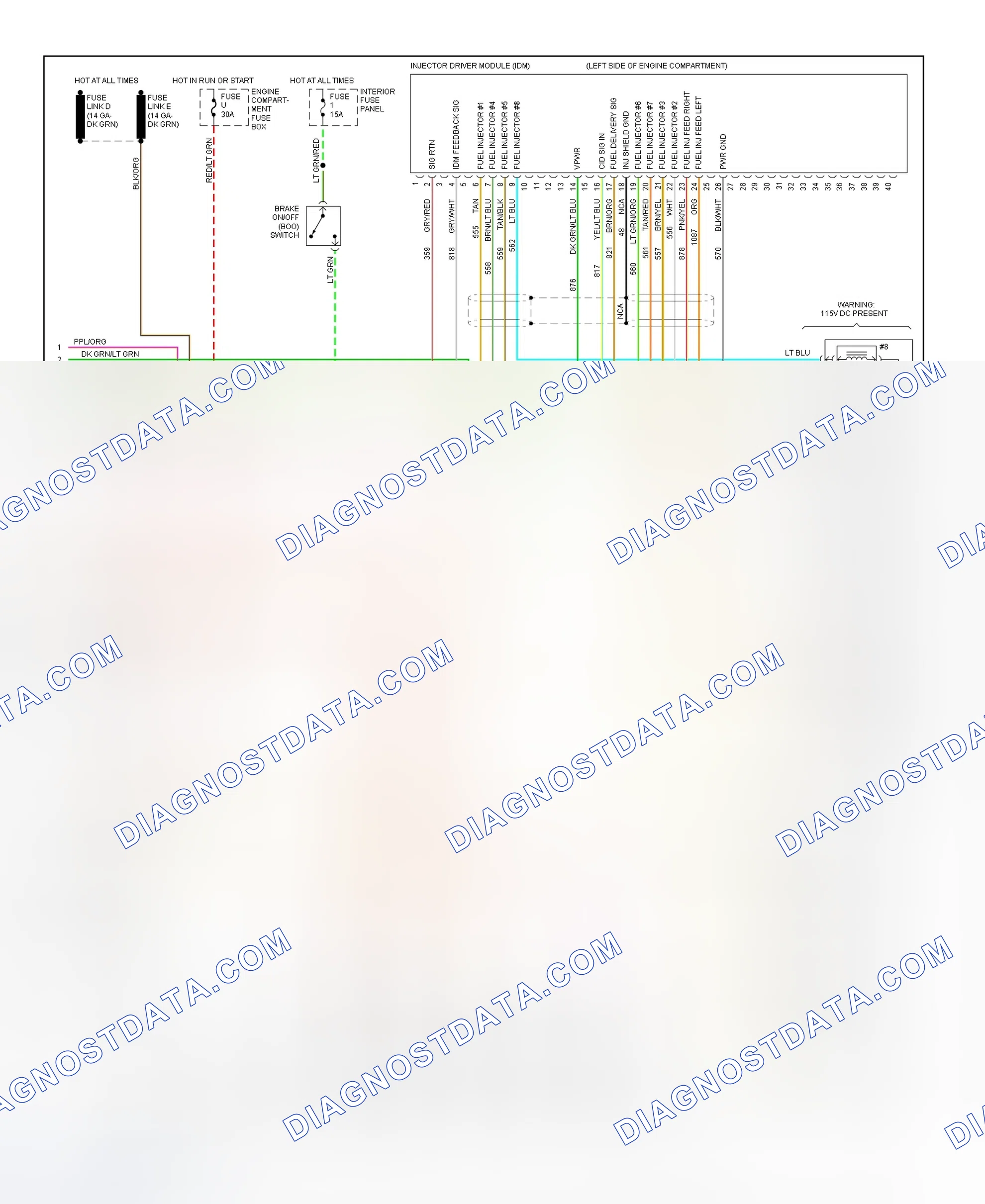 Scheme 333: 1995 Econoline 7.3L Turbo Diesel PCM Wiring Diagram (3 Of 3)