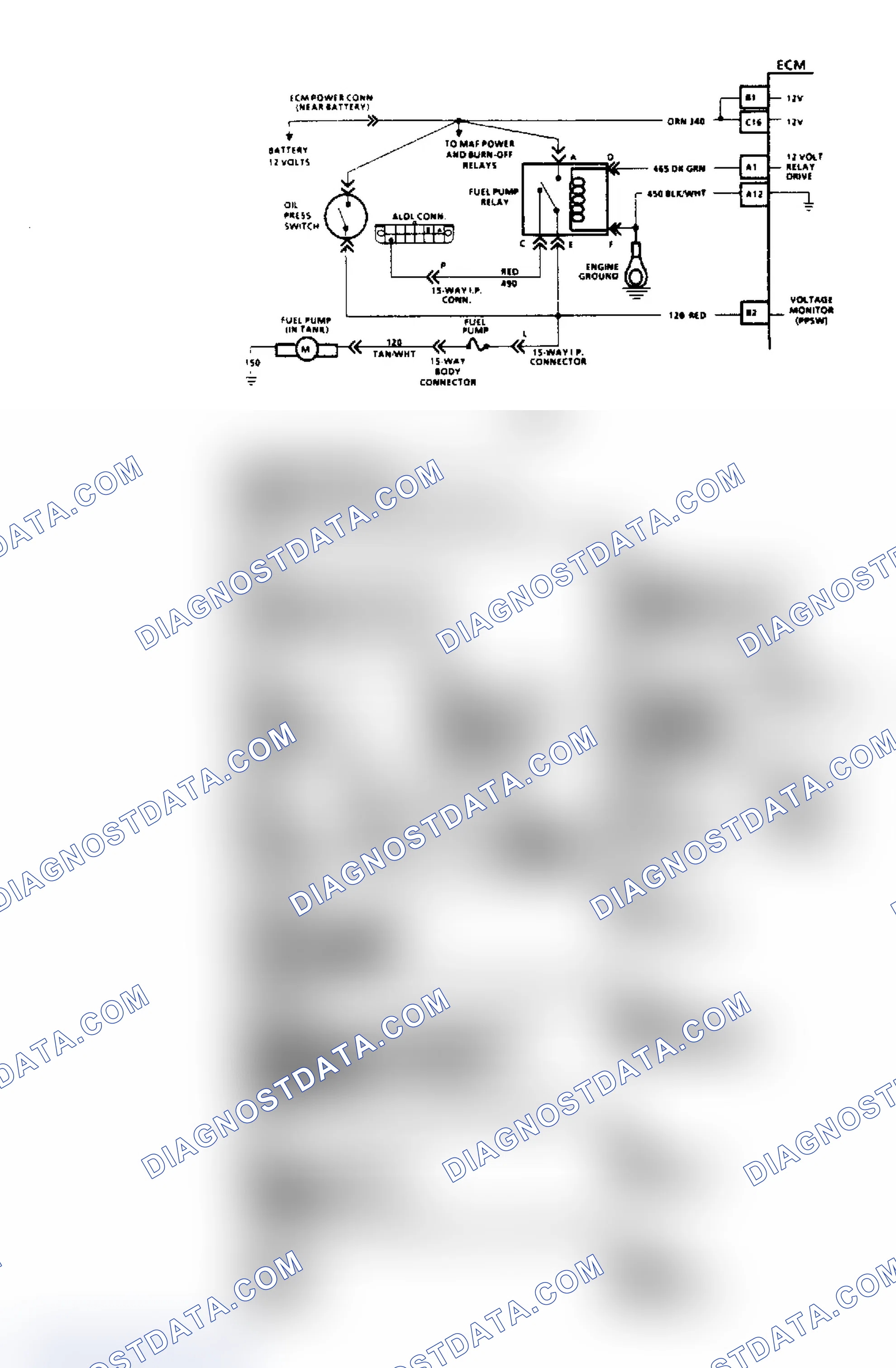 Scheme 209: Code 54 Flow Chart - Fuel Pump Voltage Low ("Y" Body)