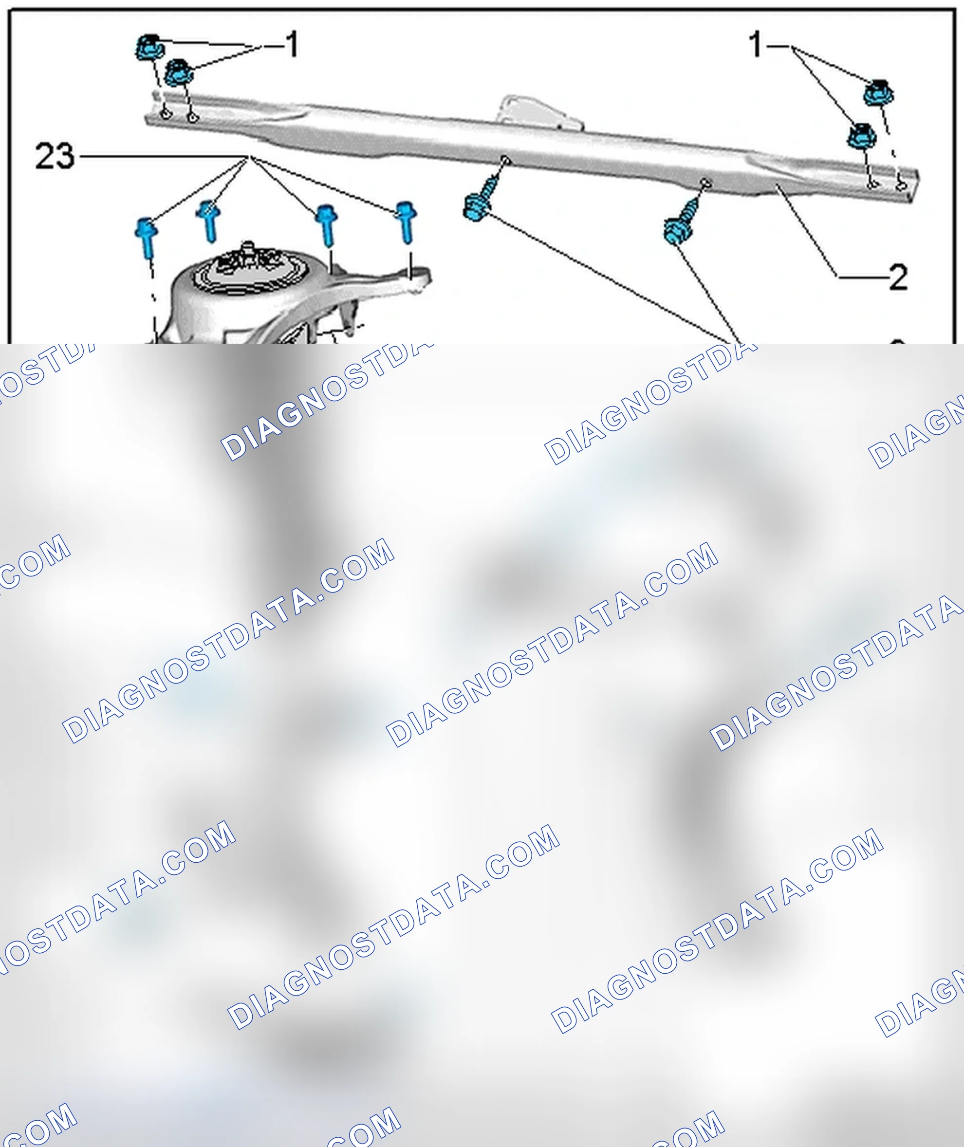 Scheme 6: MOUNTING BRACKET, SHOCK ABSORBER FORK, UPPER CONTROL ARM AND TOWER BRACE OVERVIEW