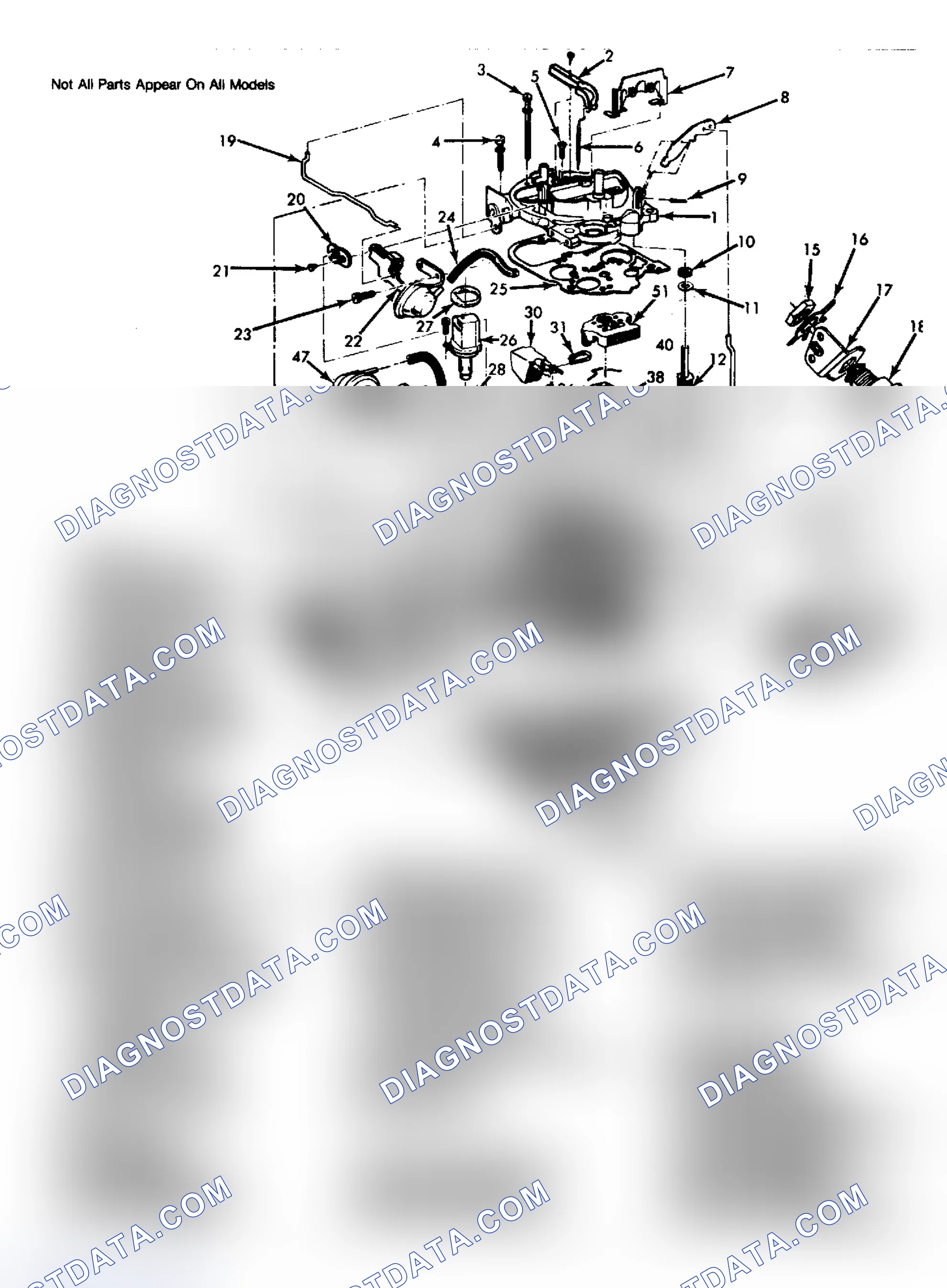 Scheme 48: Exploded View of Rochester M4M-Series 4-Barrel Carburetor