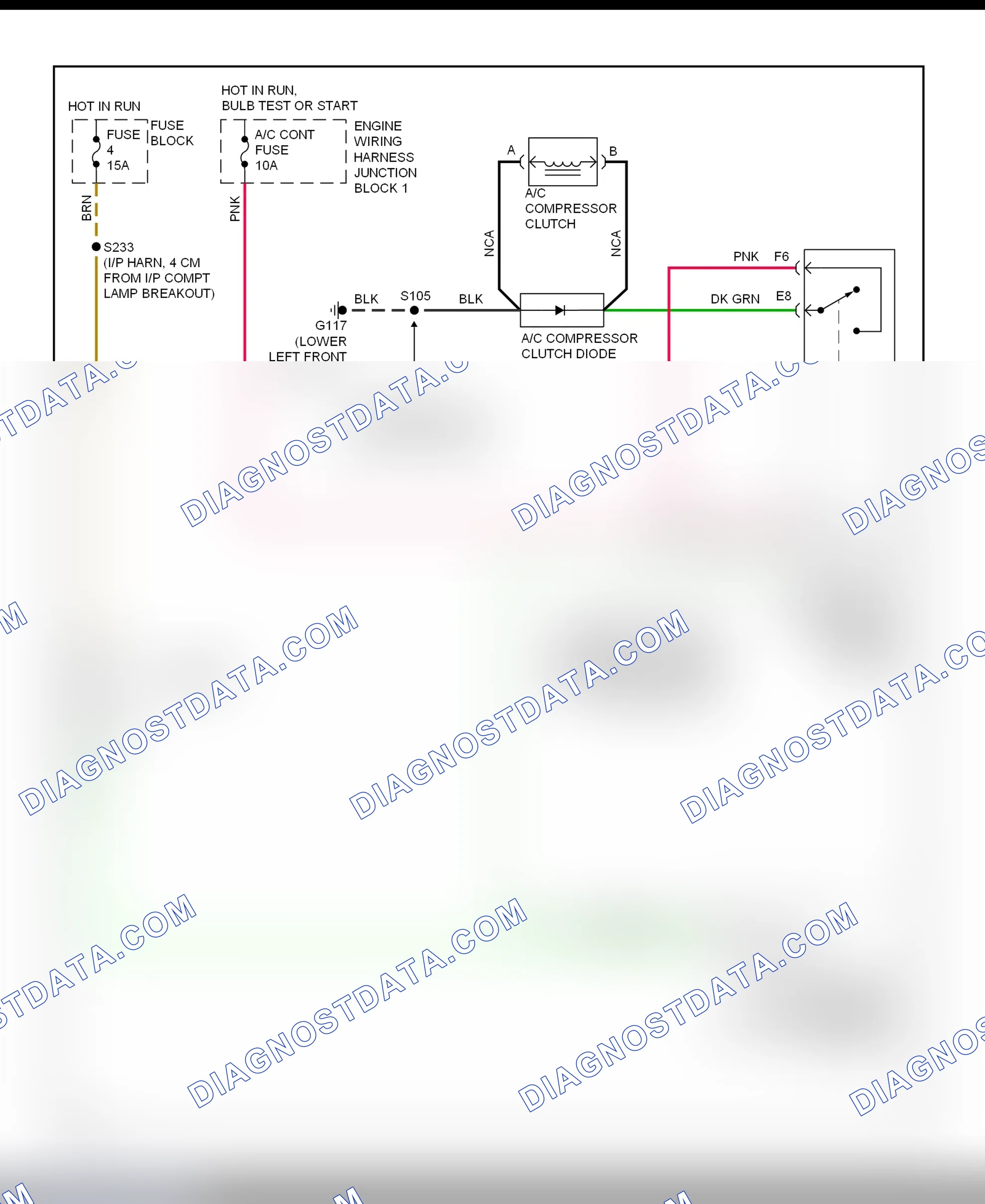 Scheme 20: A/C Compressor Clutch Control Circuit Wiring Diagram (Lumina & Monte Carlo)