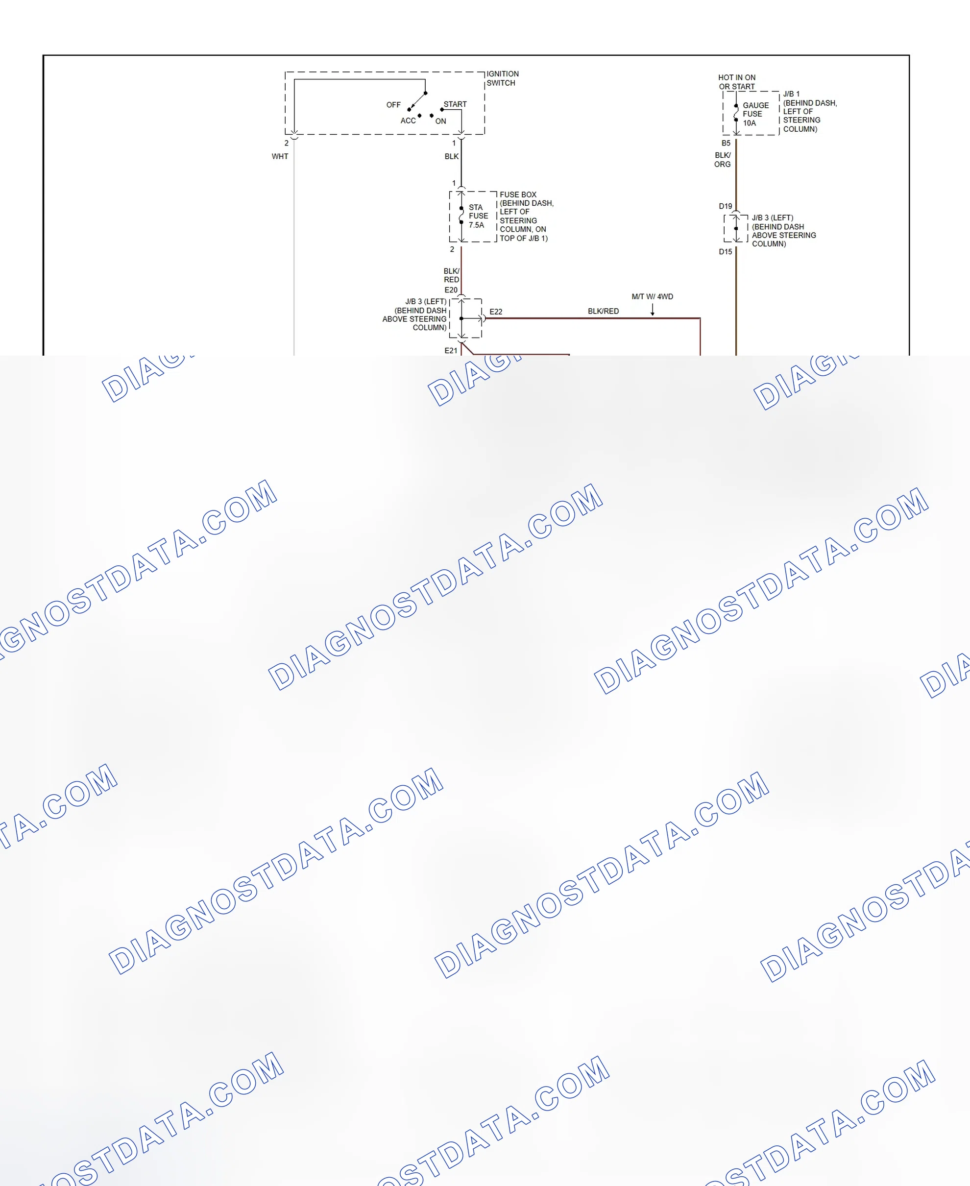 Fig. 30: Starting System Wiring Diagram (Tacoma)