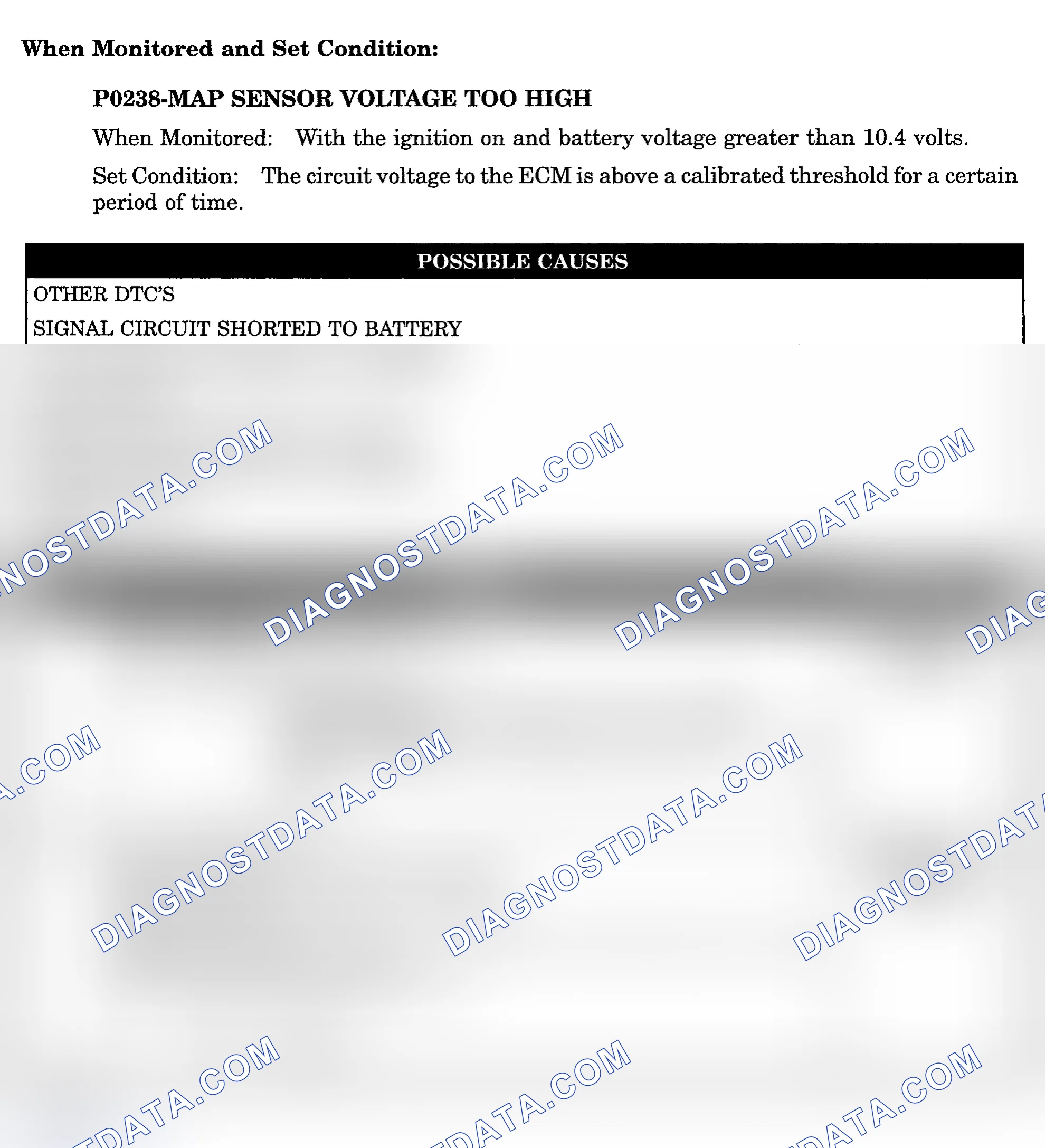 Scheme 864: DTC P0238: MAP SENSOR VOLTAGE TOO HIGH