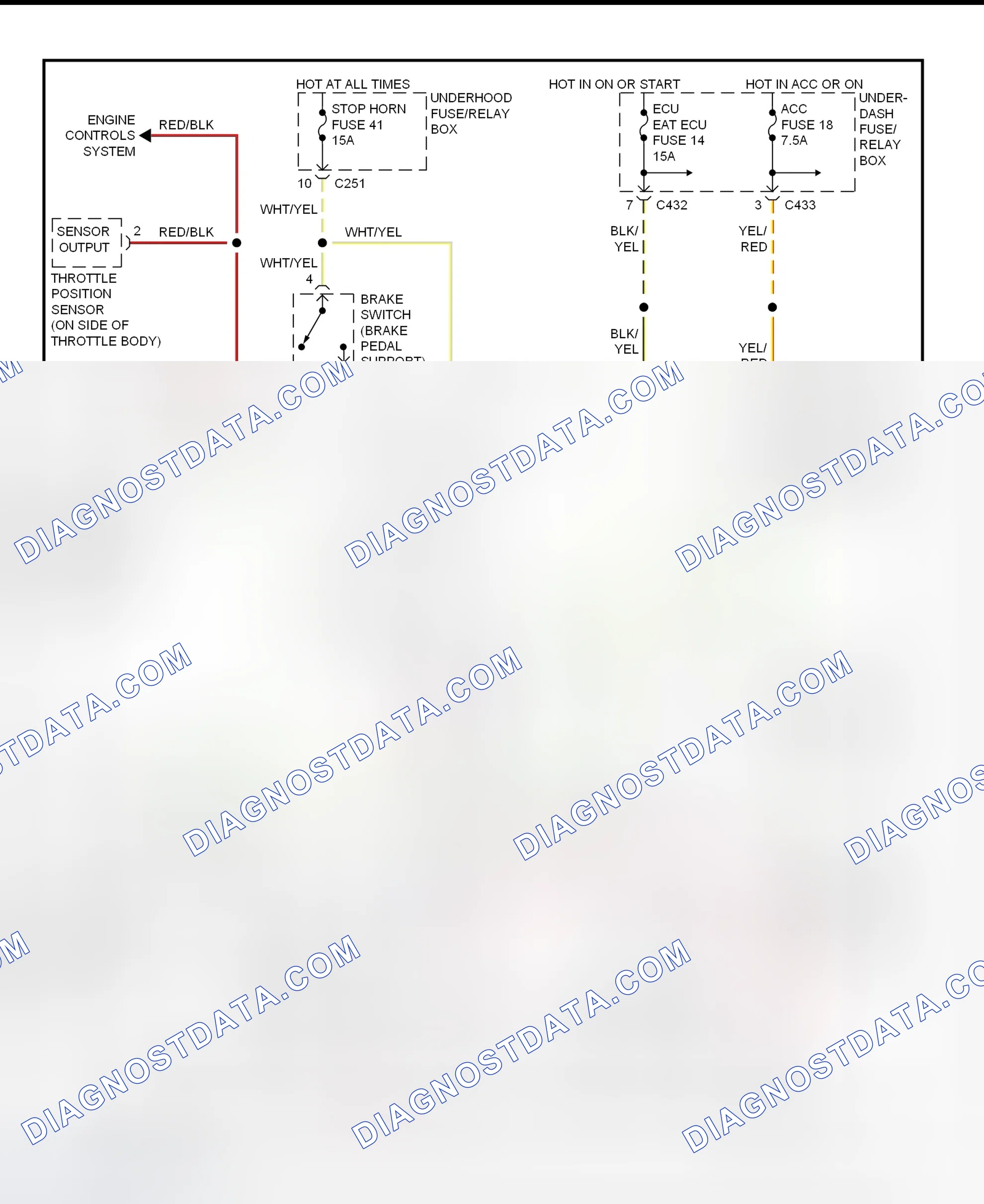Scheme 54: Shift & Key Interlock System Wiring Schematic (1997-98 Honda Prelude)