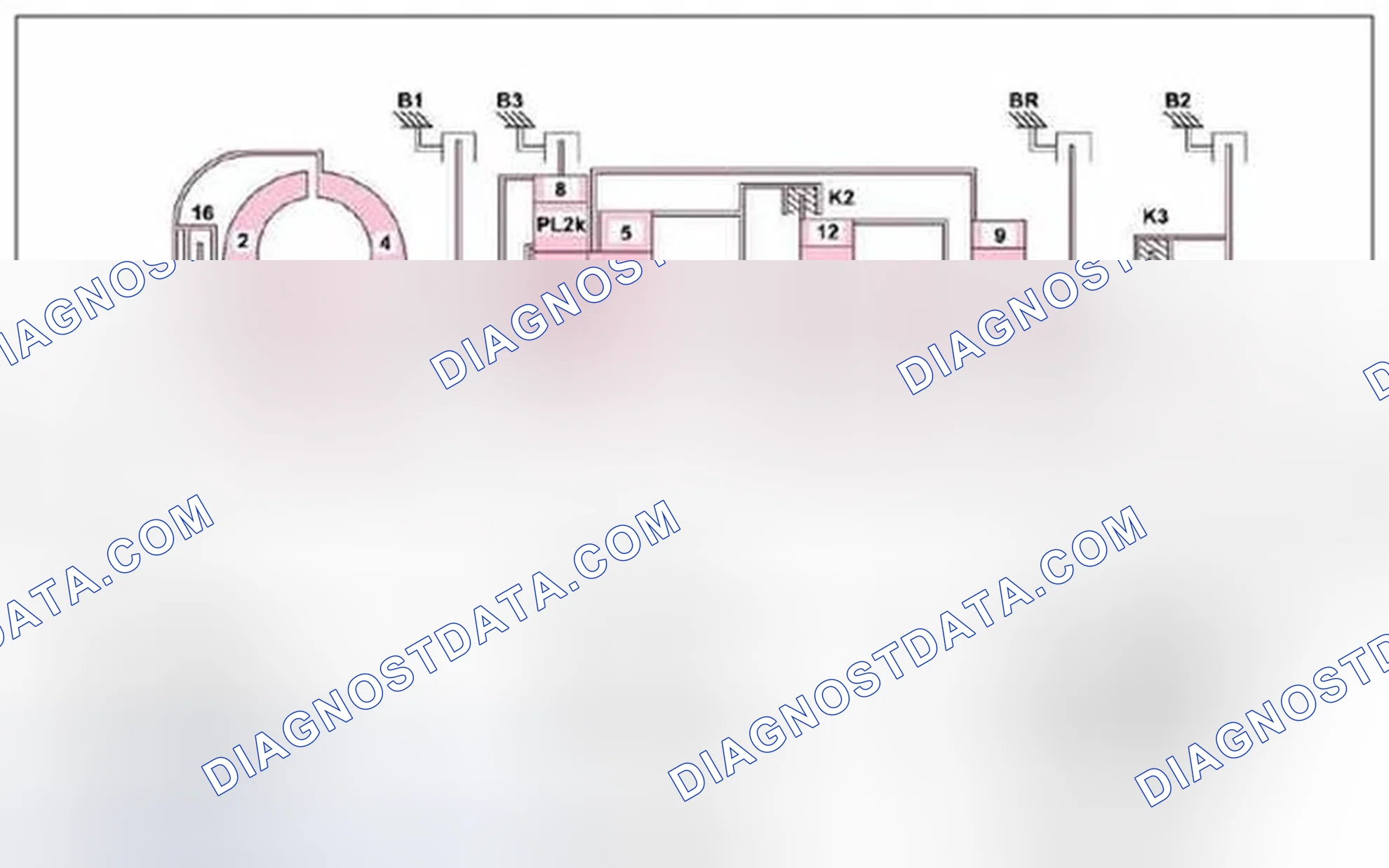 Scheme 201: Power flow in 5th gear, function - GF27.10-P-3015N