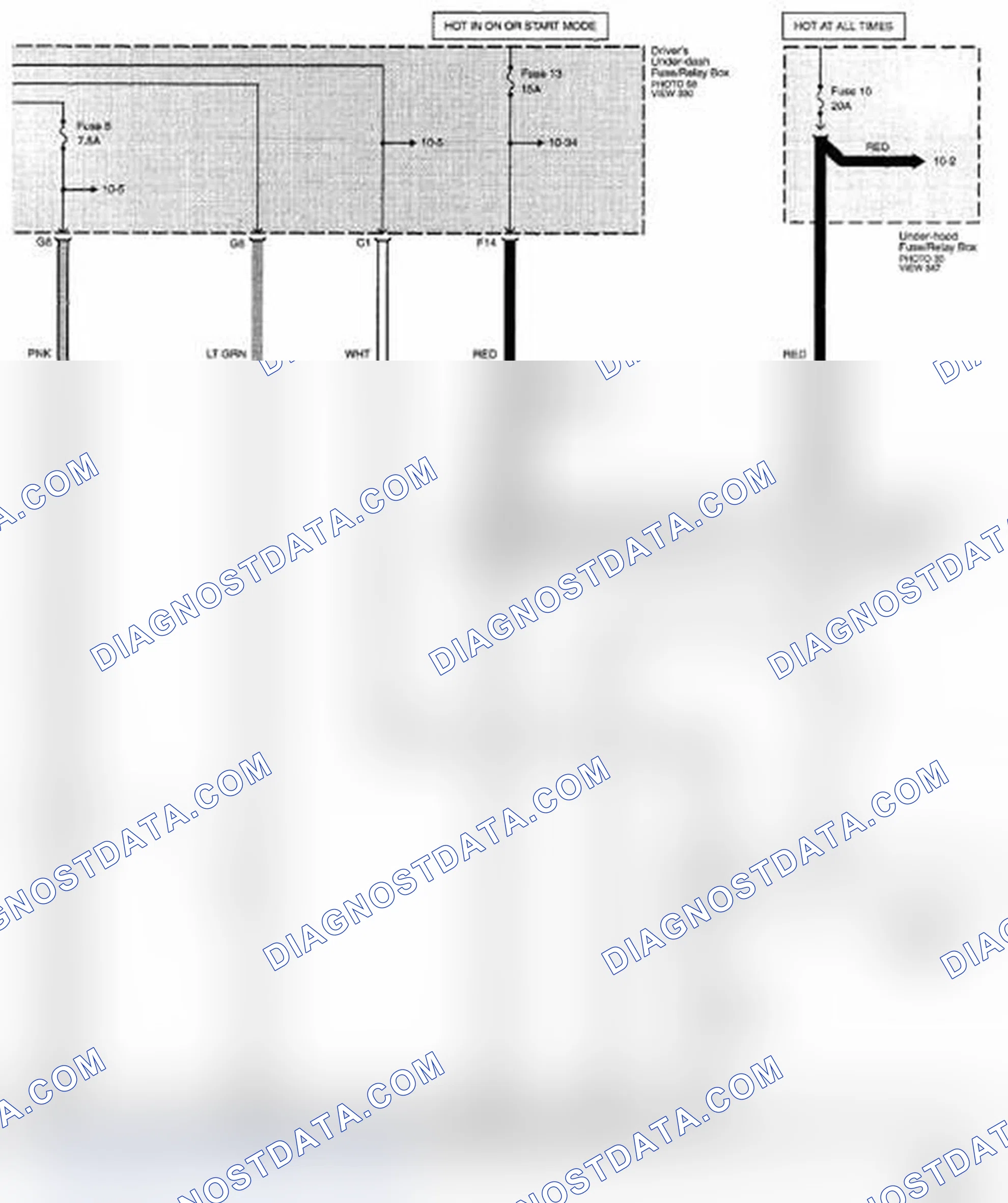 Scheme 190: Starting System Circuit Diagram - A/T: Keyless Access (Page 21-3)
