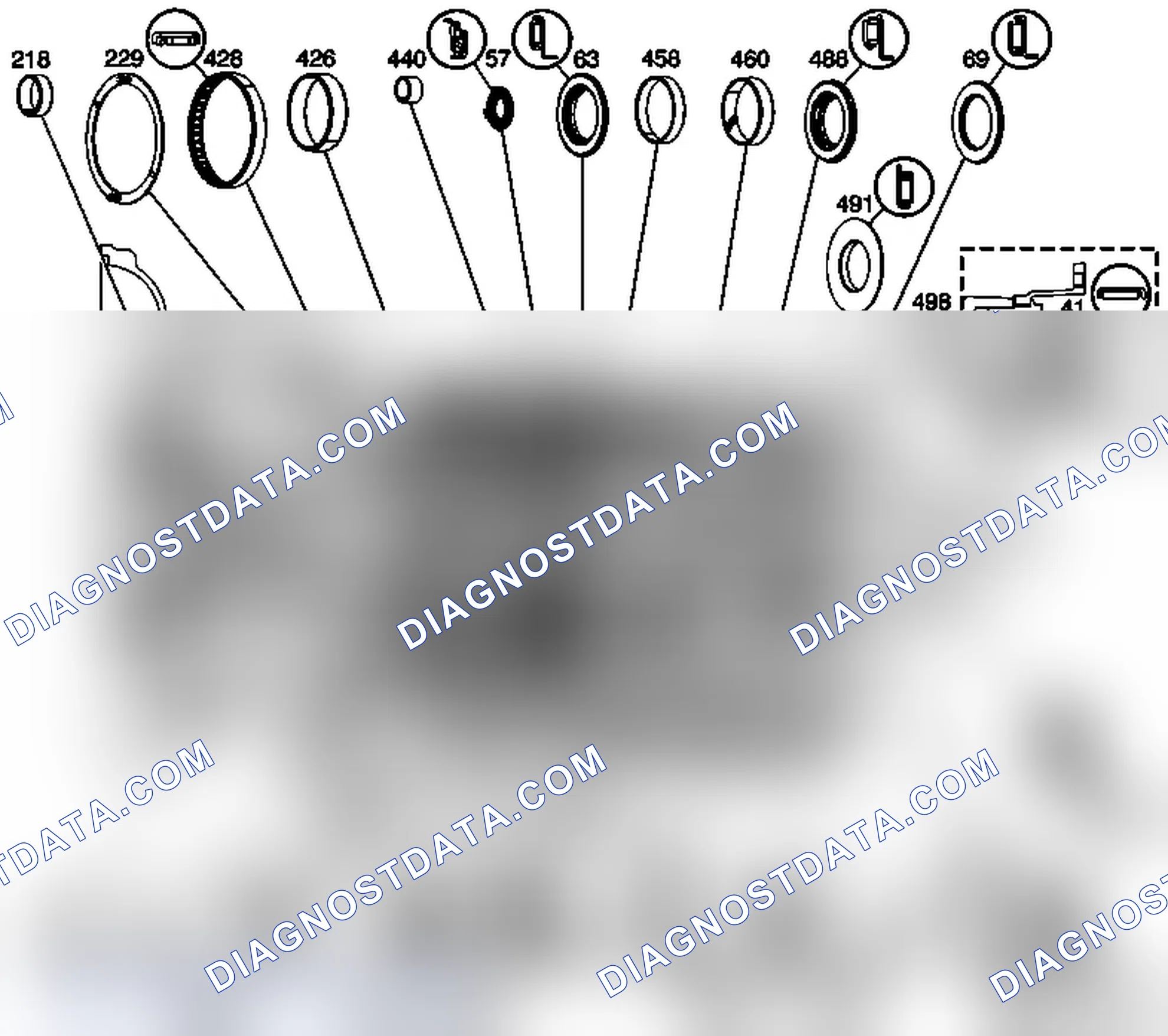 Scheme 74: Bushing, Bearing, and Washer Locations (6L50)