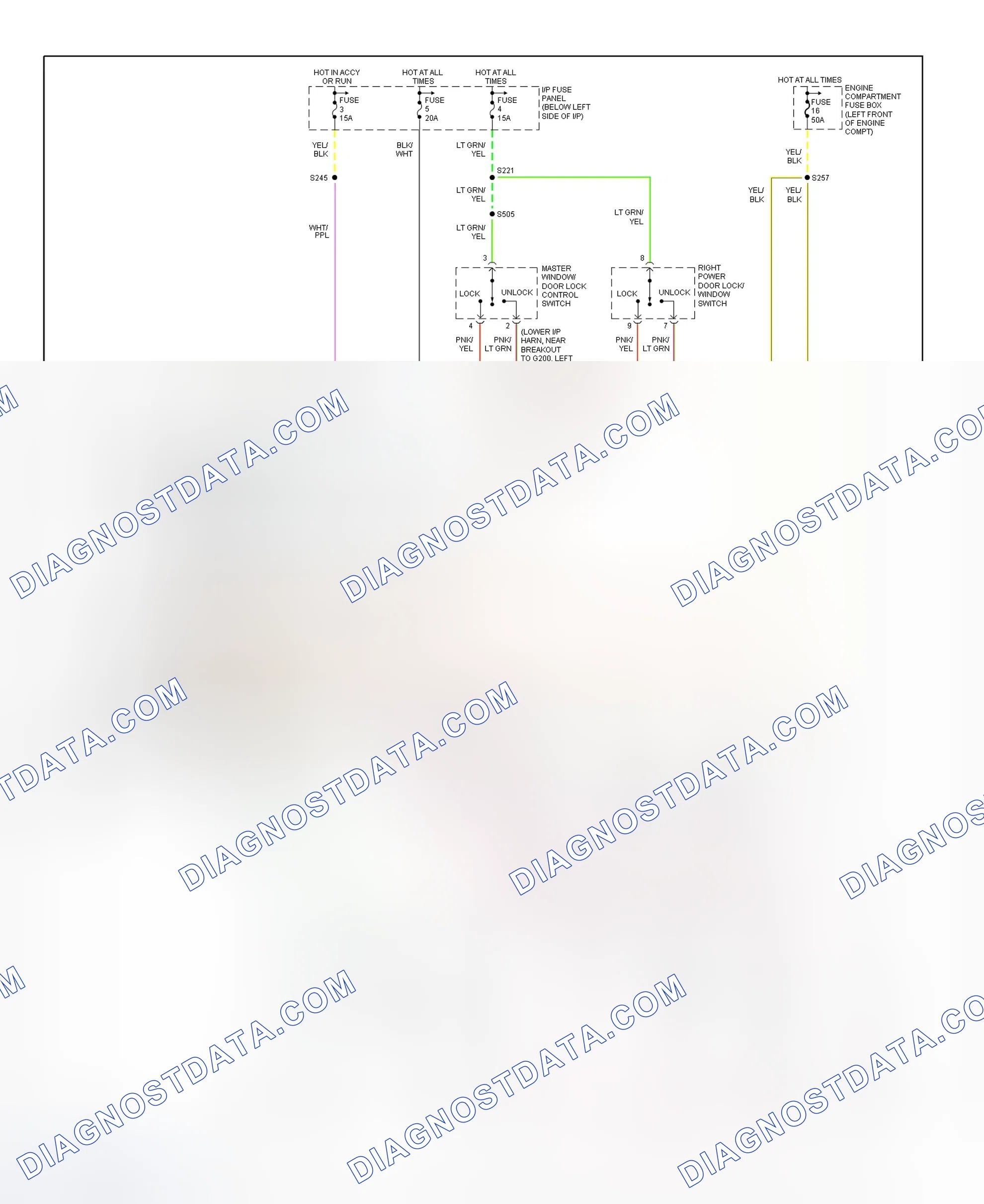 Fig. 5: Remote Keyless Entry System Wiring Diagram (Van)