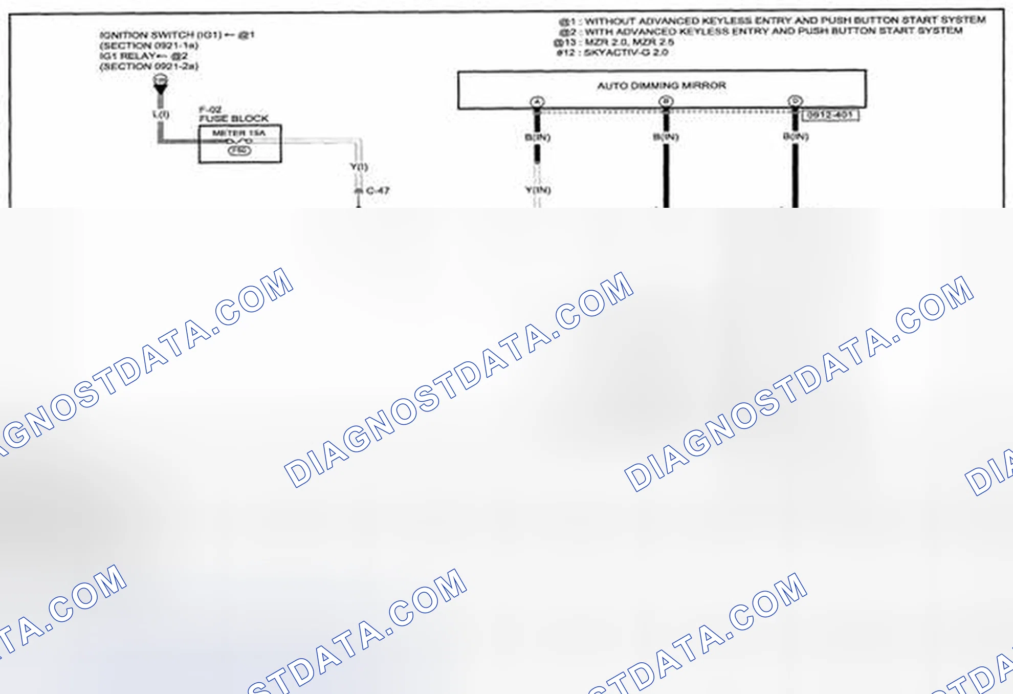 Scheme 240: Auto Dimming Mirror Wiring Diagram - 0912-4 (1 Of 2)