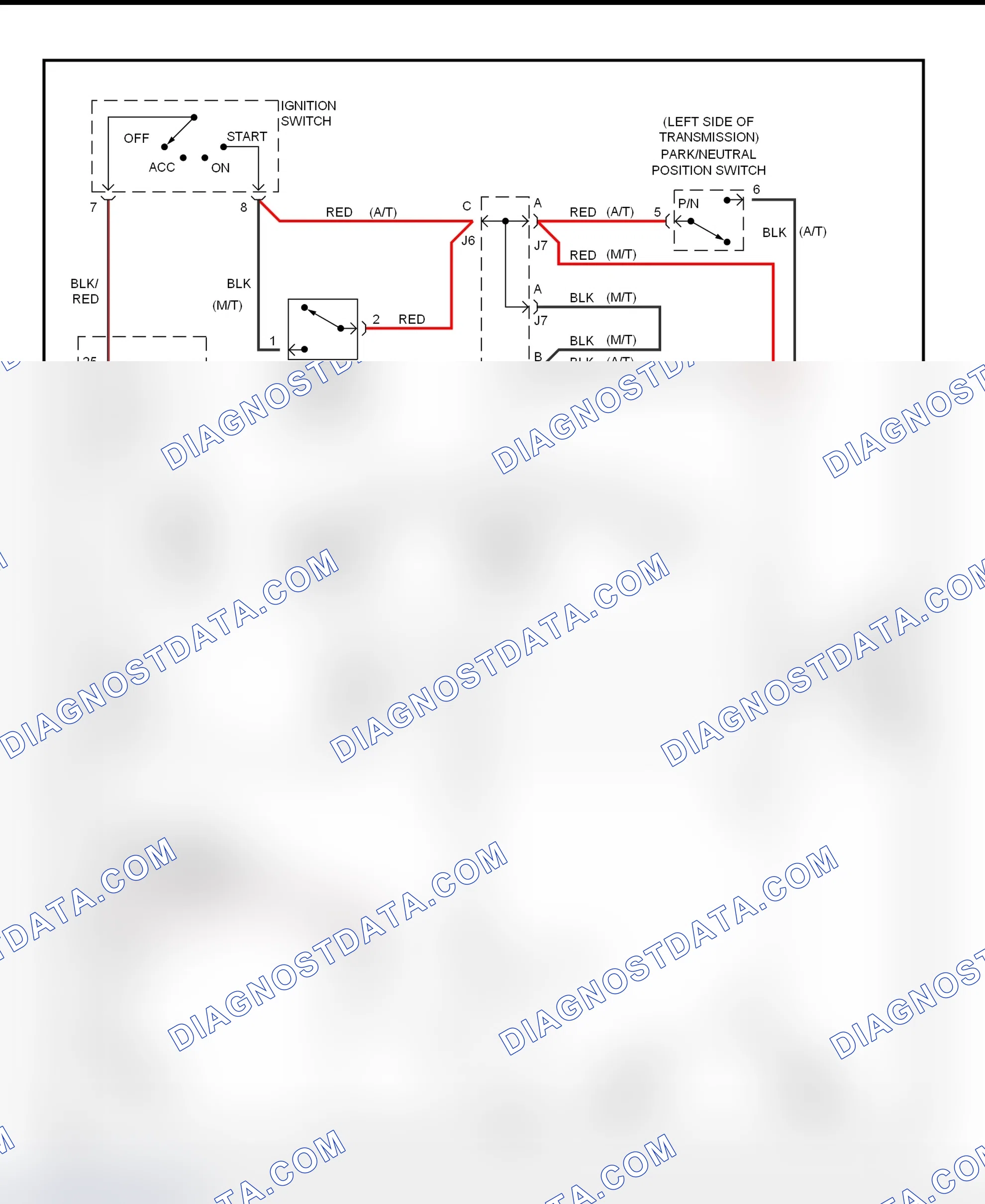 Fig. 28: Starting System Wiring Diagram (RAV4)