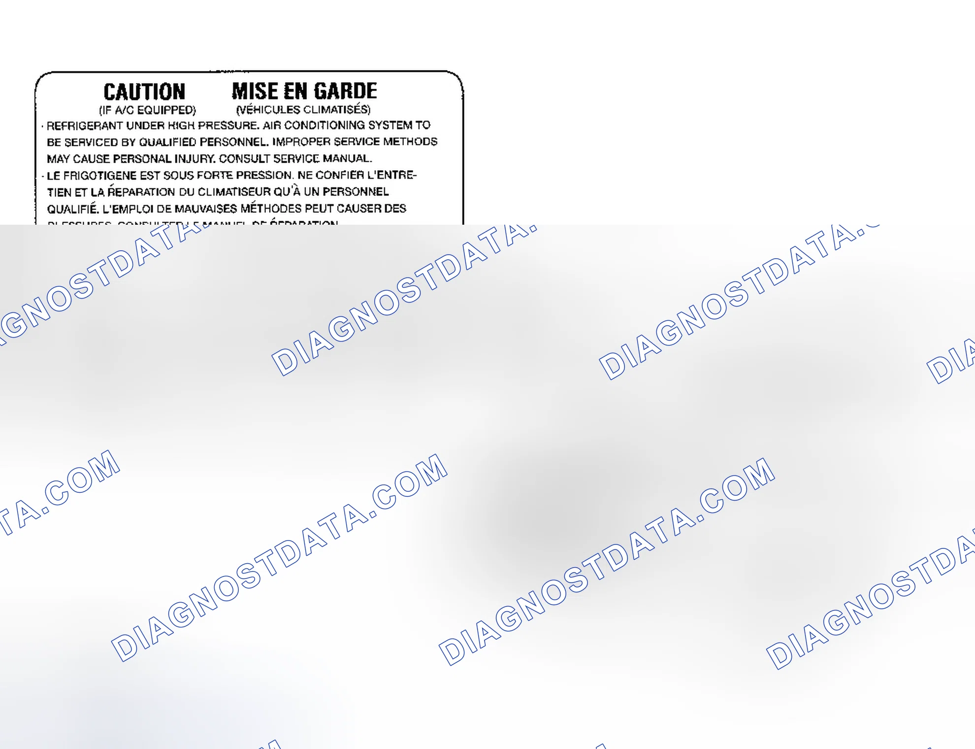 Scheme 4: Underhood A/C Specification Labels