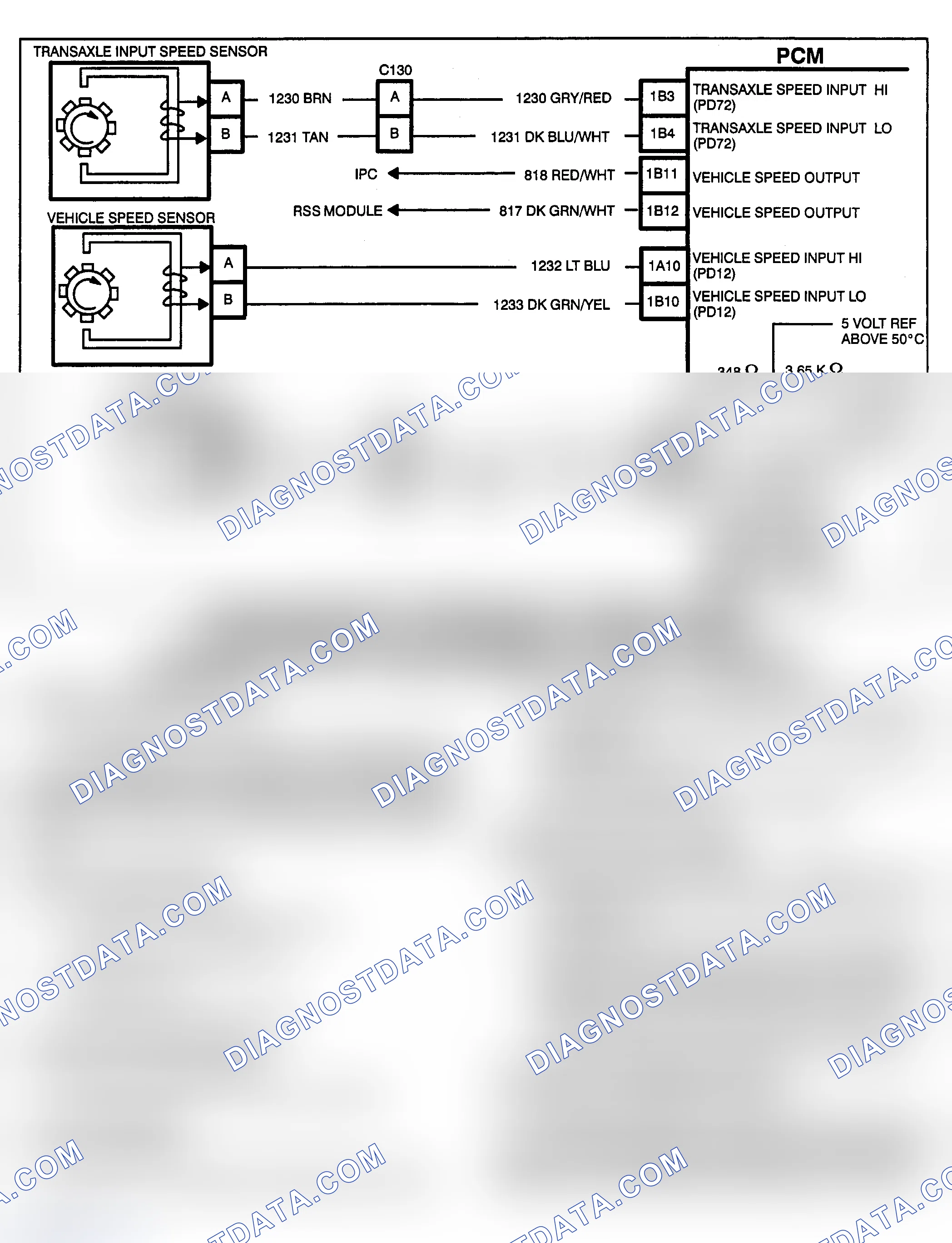 Scheme 134: PCM CODE P056 - TRANSAXLE INPUT SPEED SENSOR CIRCUIT PROBLEM