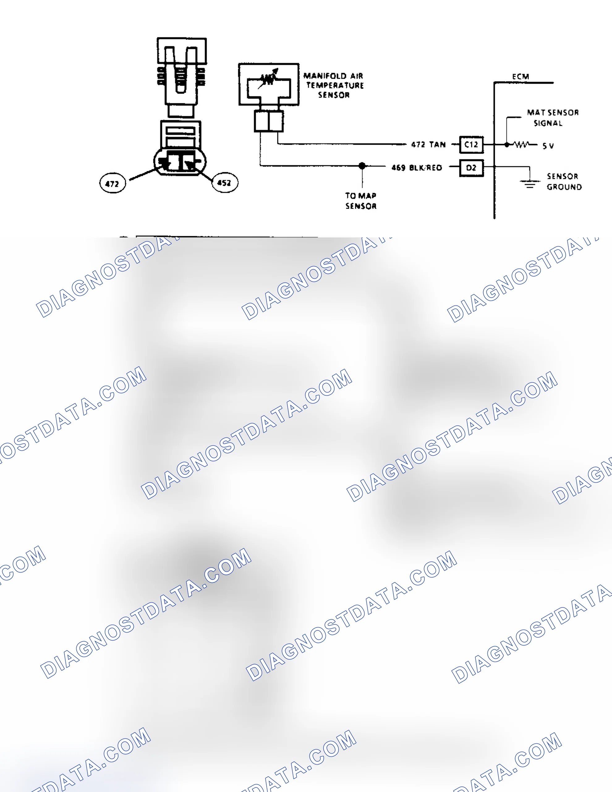 Scheme 82: Code 25, MAT Sensor Voltage Low (2.5L Engine) Flow Chart & Schematic