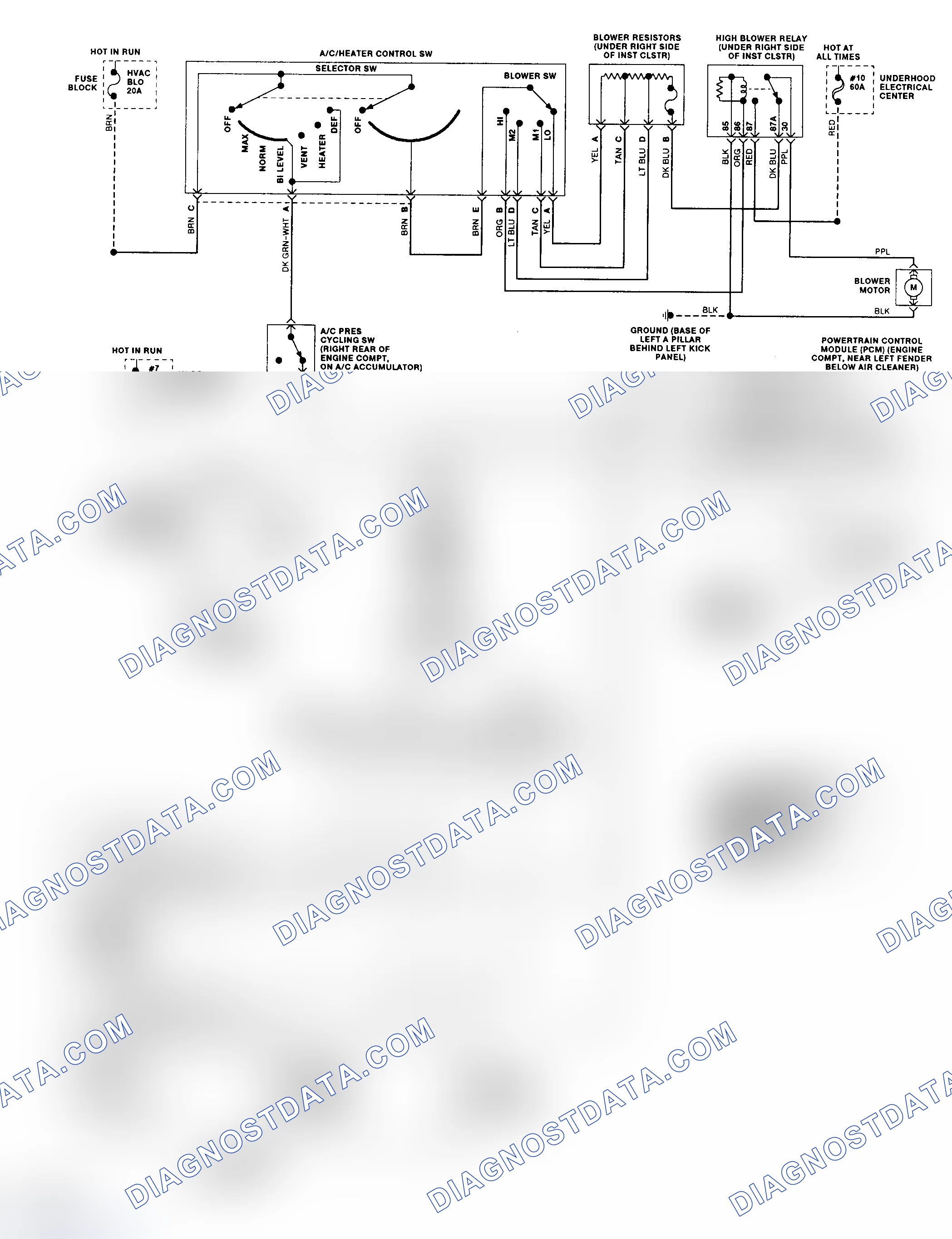 Scheme 289: Code 58 Schematic (4L80-E Gasoline) Transmission Fluid Temperature High