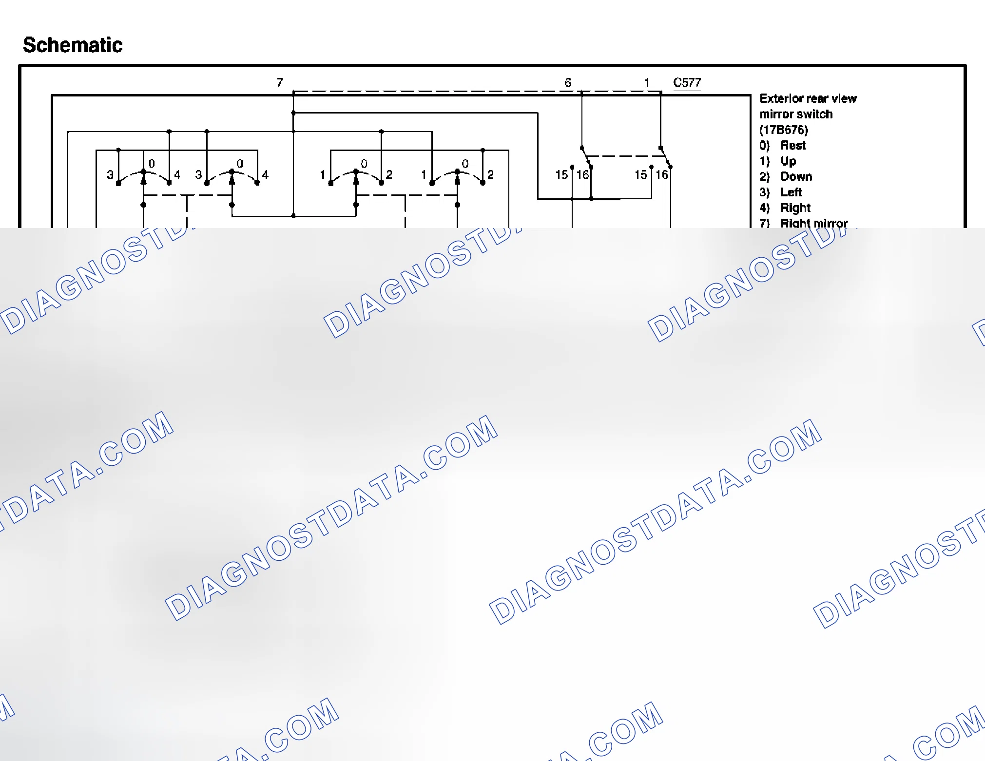 Scheme 15: Exterior rear view mirror switch (17B676) - Navigator