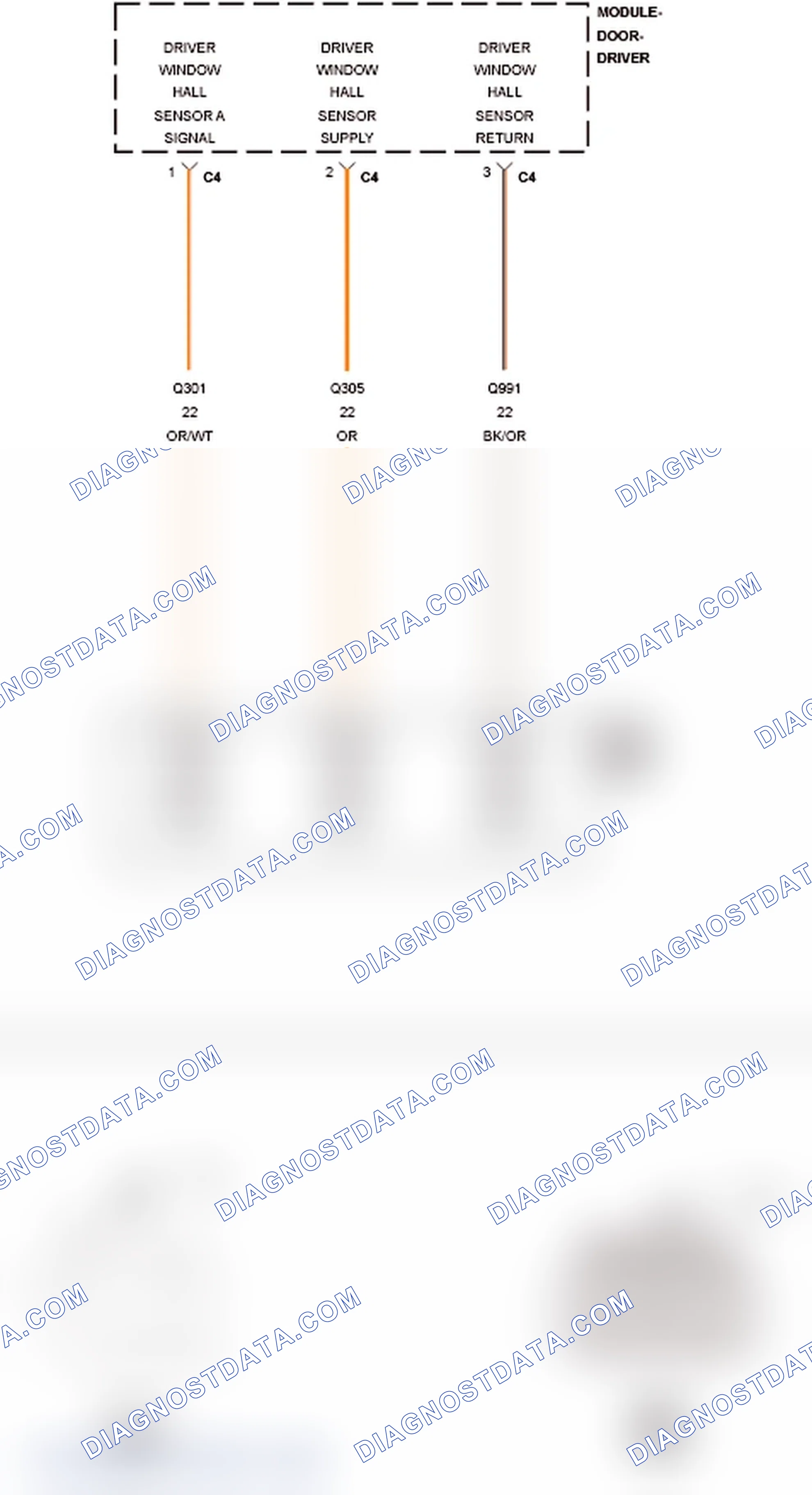 Scheme 233: B1857-15-DRIVER WINDOW POSITION SENSOR POWER SUPPLY - CIRCUIT SHORT TO BATTERY OR OPEN - EXPRESS MOT