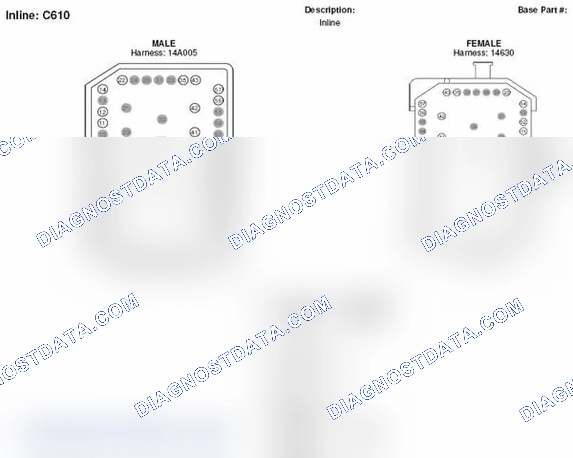 Scheme 158: Inline (1 Of 2) Connector End View (C610) (1 Of 2)