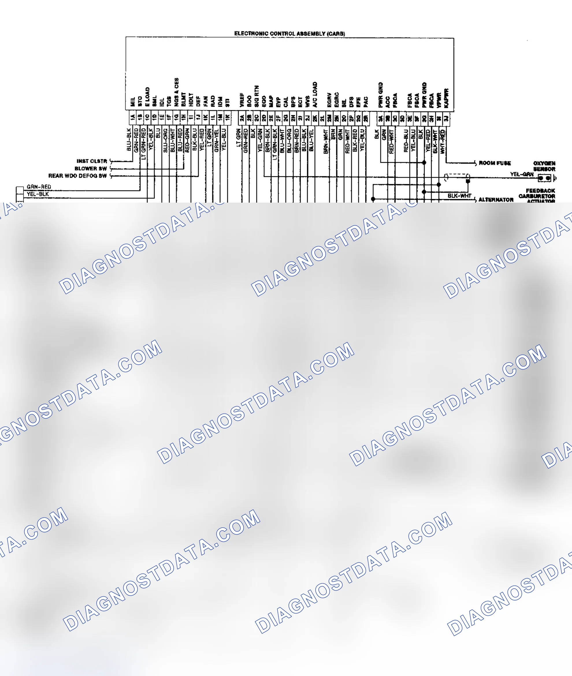 Scheme 1: Festiva 1.3L (Carb) CEC Wiring Diagram