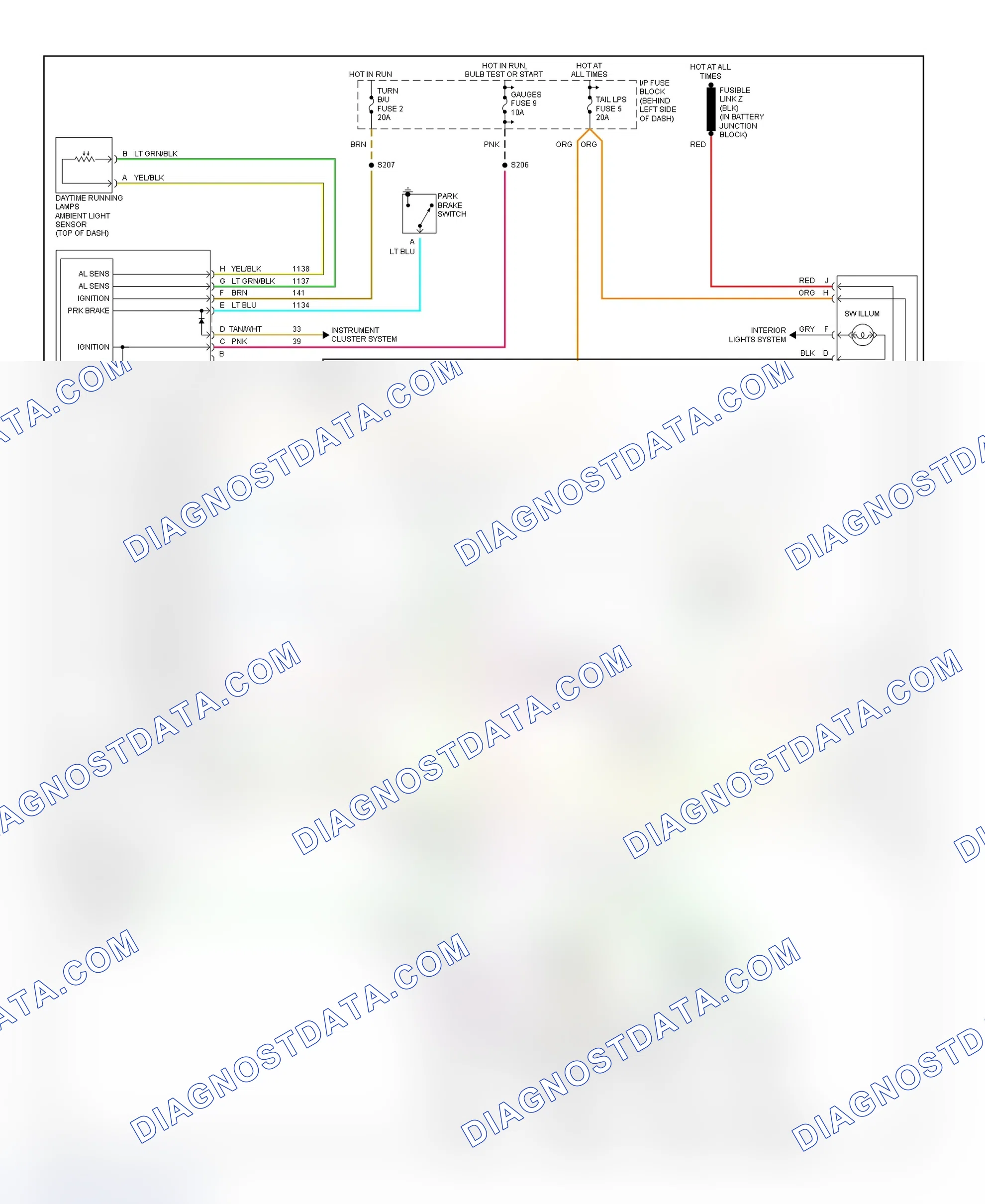 Scheme 9: Headlight Systems & Daytime Running Lights Wiring Diagram (Camaro)