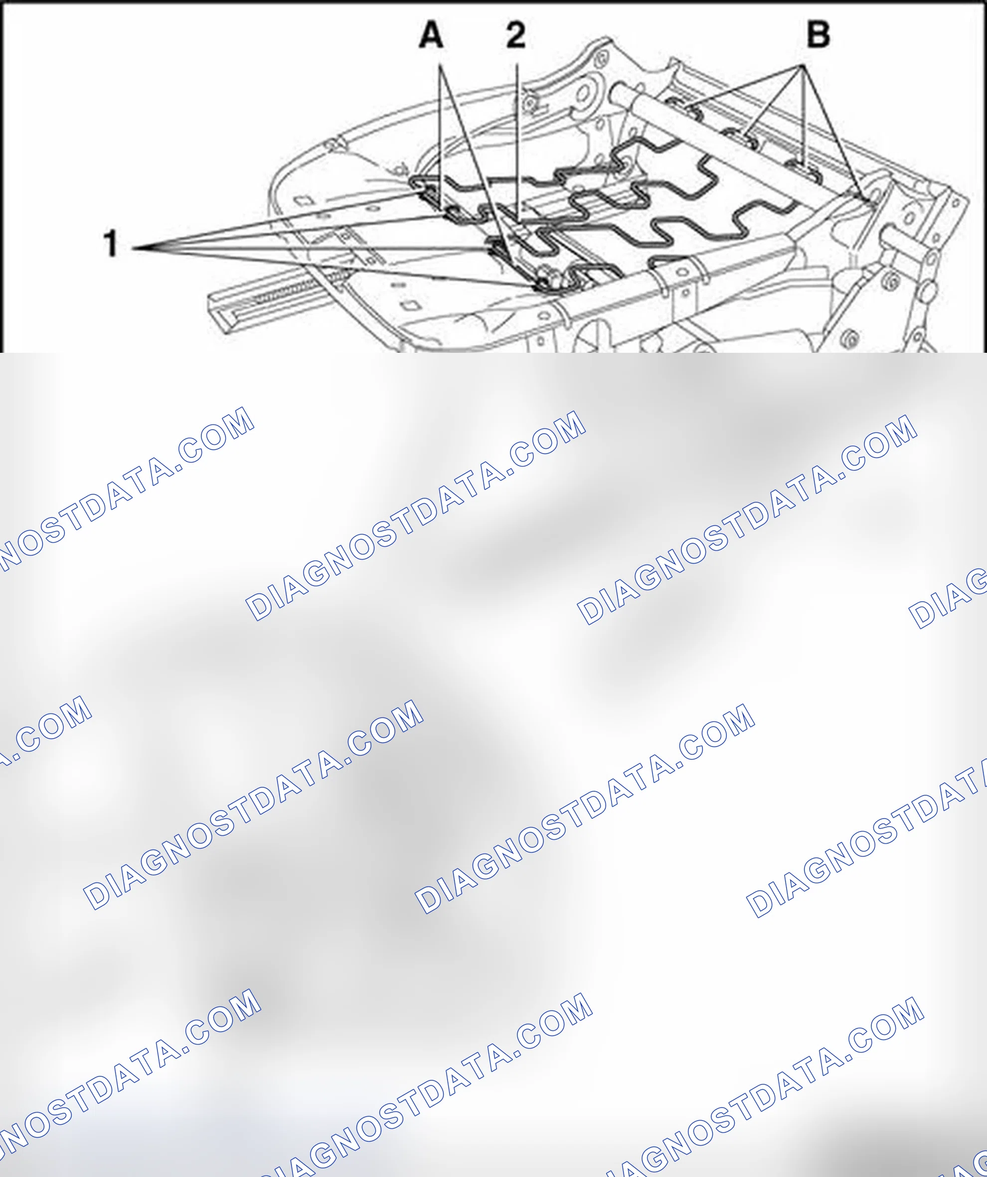Scheme 242: Seat pan spring pad with wiring harness, assembly overview