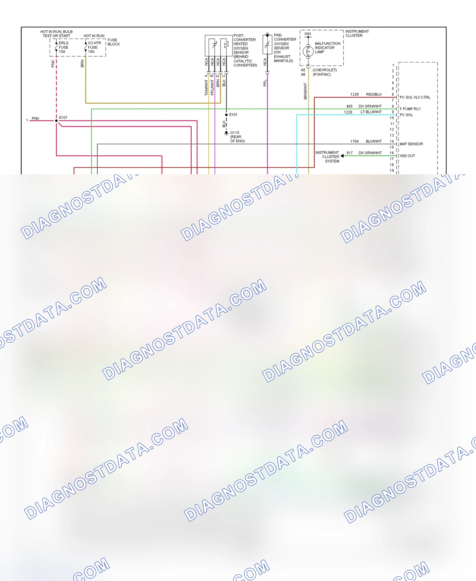 Scheme 40: PCM Wiring Diagram (Cavalier & Sunfire - 2.2L - Gasoline - 3 Of 3)