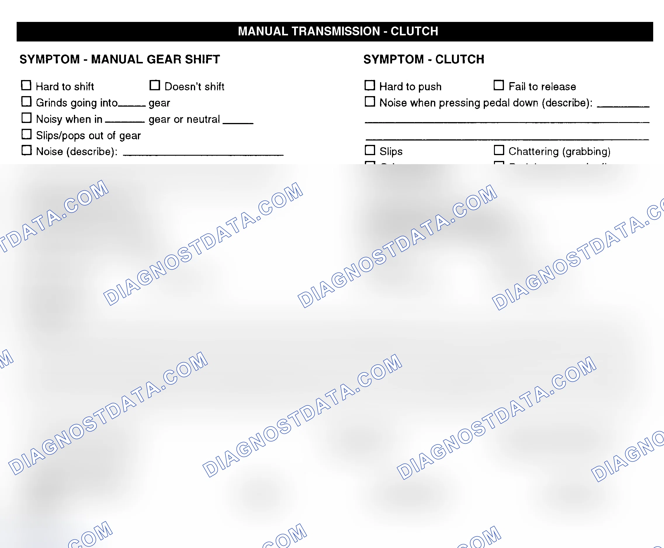 Scheme 10: Manual Transmission & Clutch