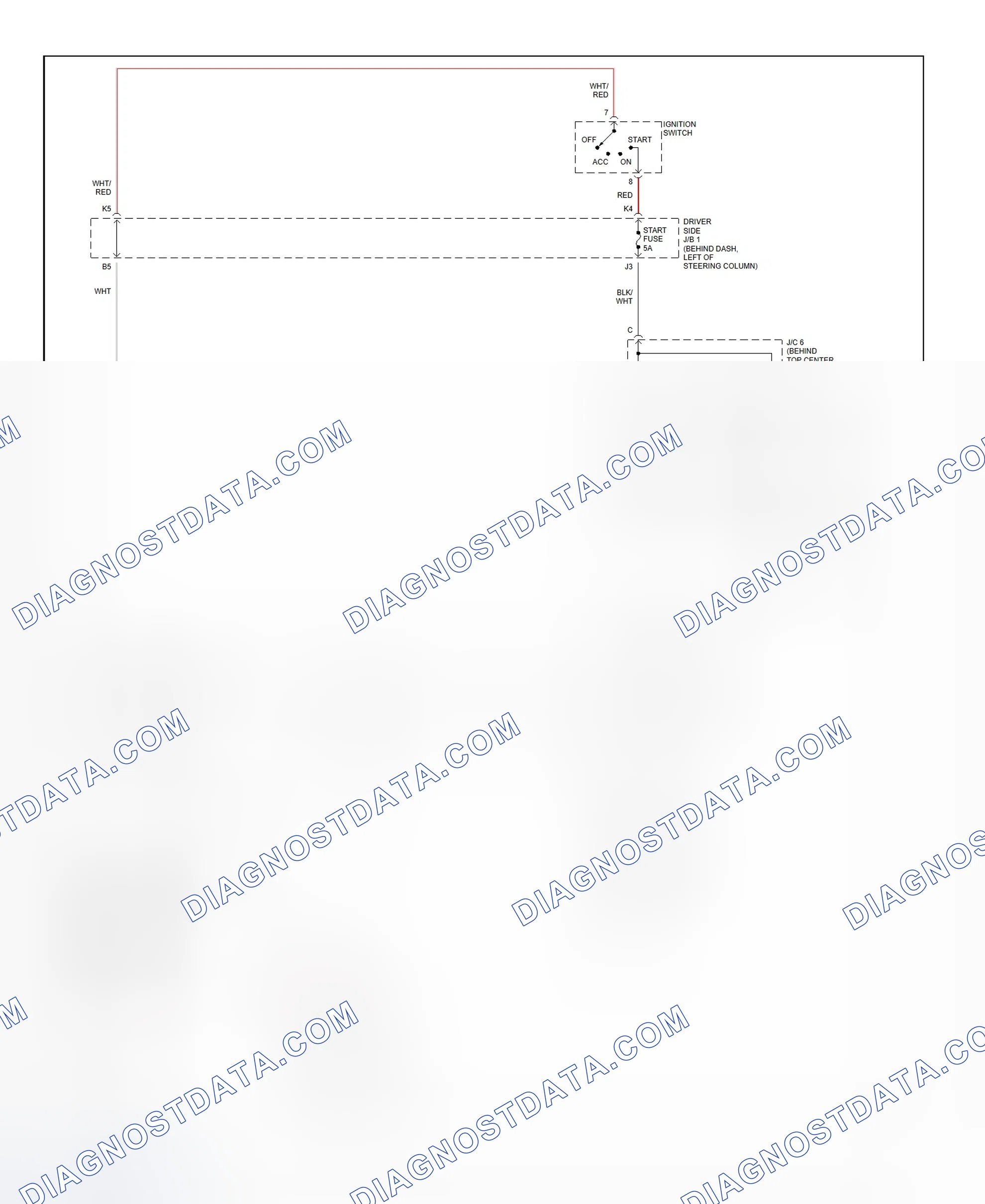 Fig. 32: Starting System Wiring Diagram (Sienna)