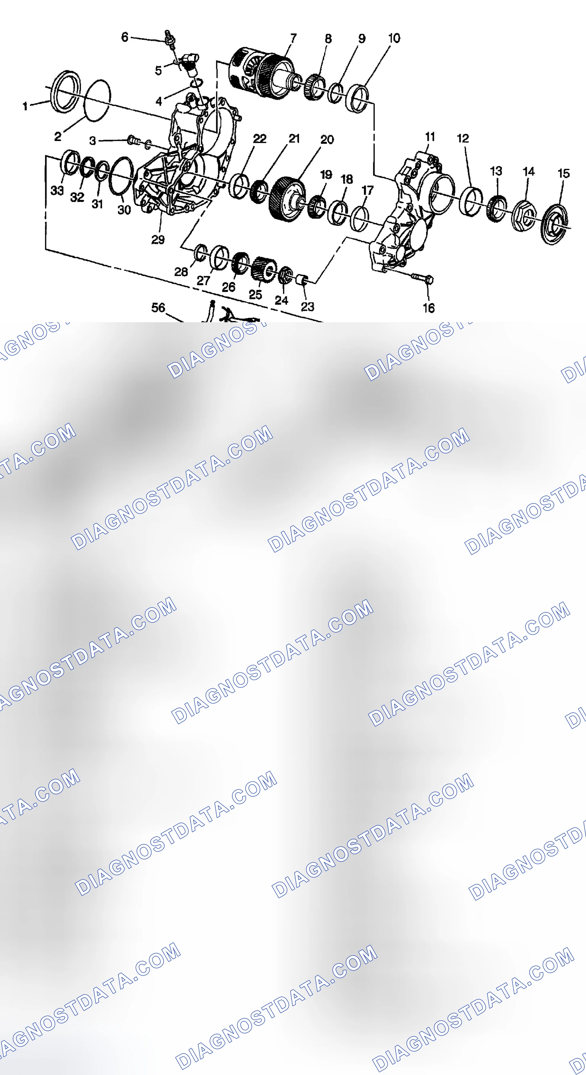 Scheme 92: Transfer Case Disassembled View