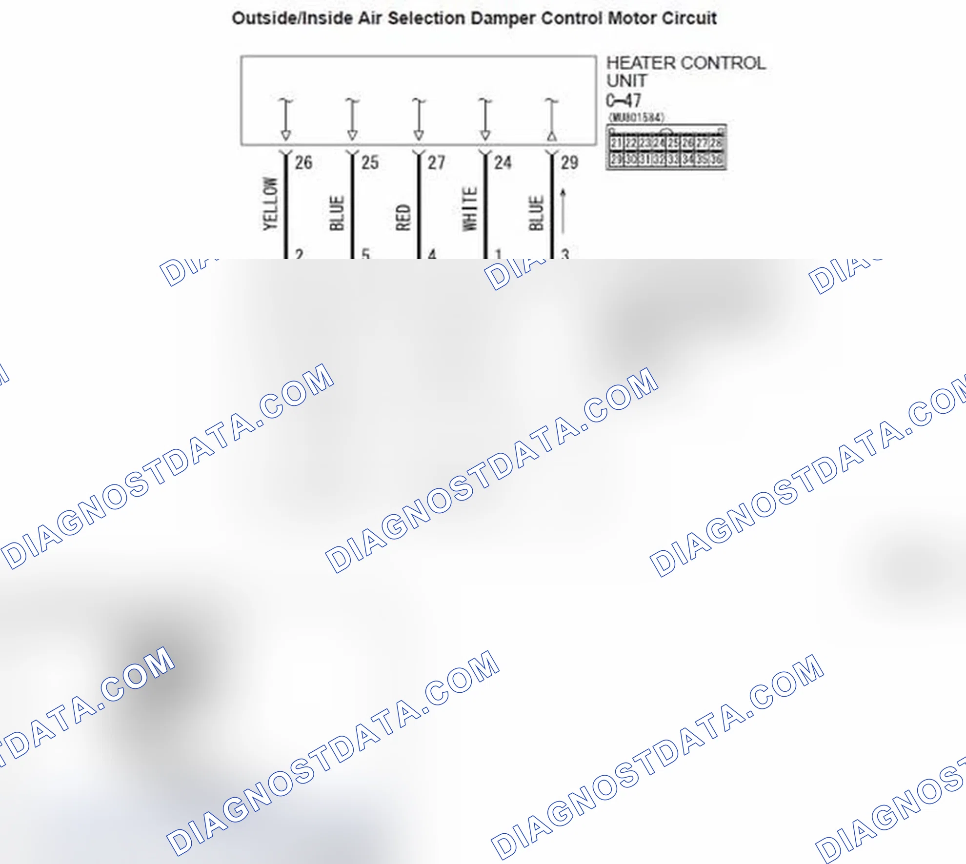 Scheme 29: INSPECTION PROCEDURE 4: Outside/inside air changeover is not possible < Vehicles without A/C >