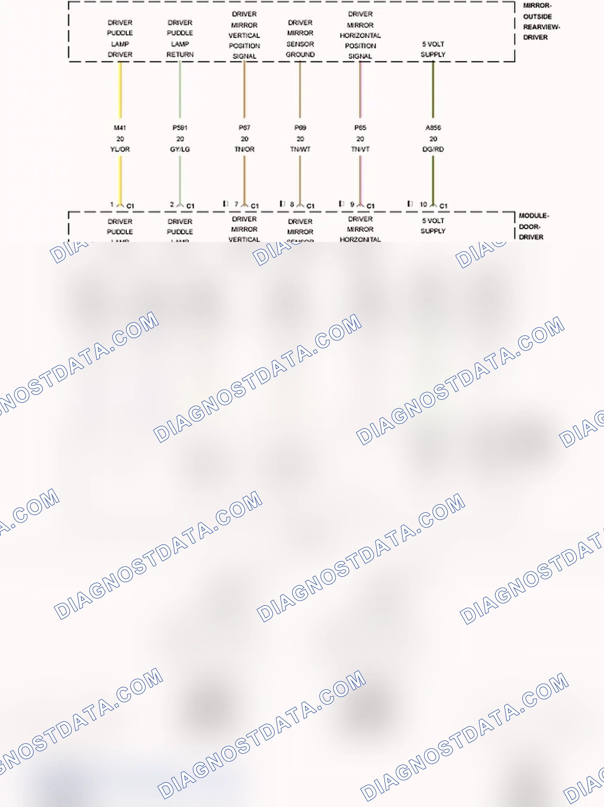 Scheme 215: B164A-15-DRIVER MIRROR SIGNAL LAMP CONTROL - CIRCUIT SHORT TO BATTERY OR OPEN