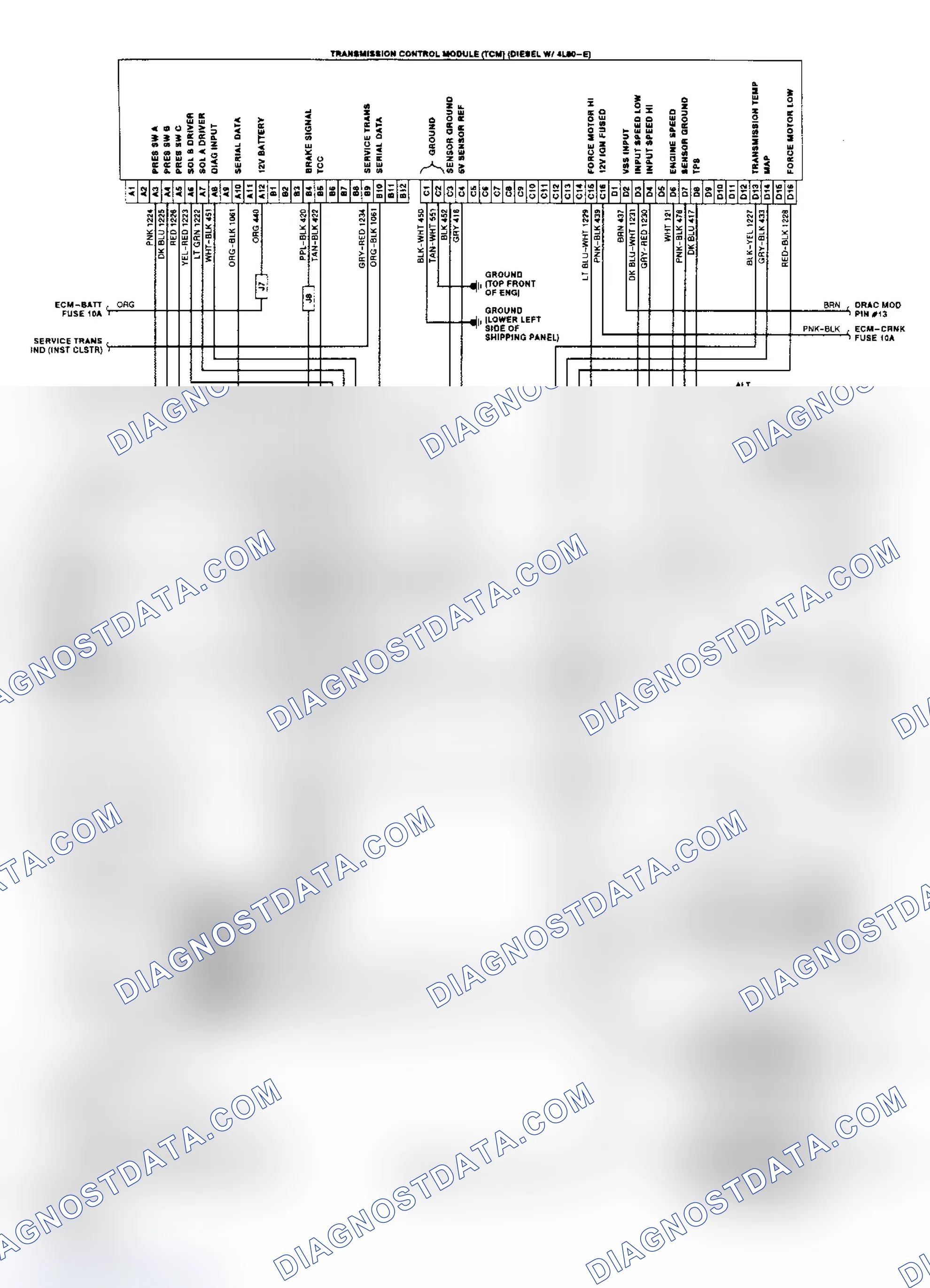 Scheme 21: Wiring Diagram ("P" Series Motorhome Diesel W/4L80-E Trans.)