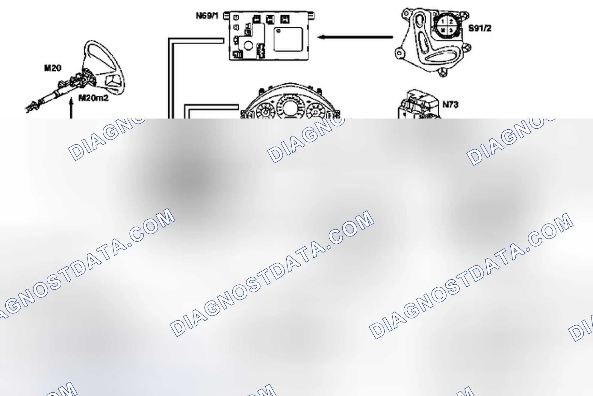 Fig. 10: Easy Entry/Exit, Steering Column Function Diagram
