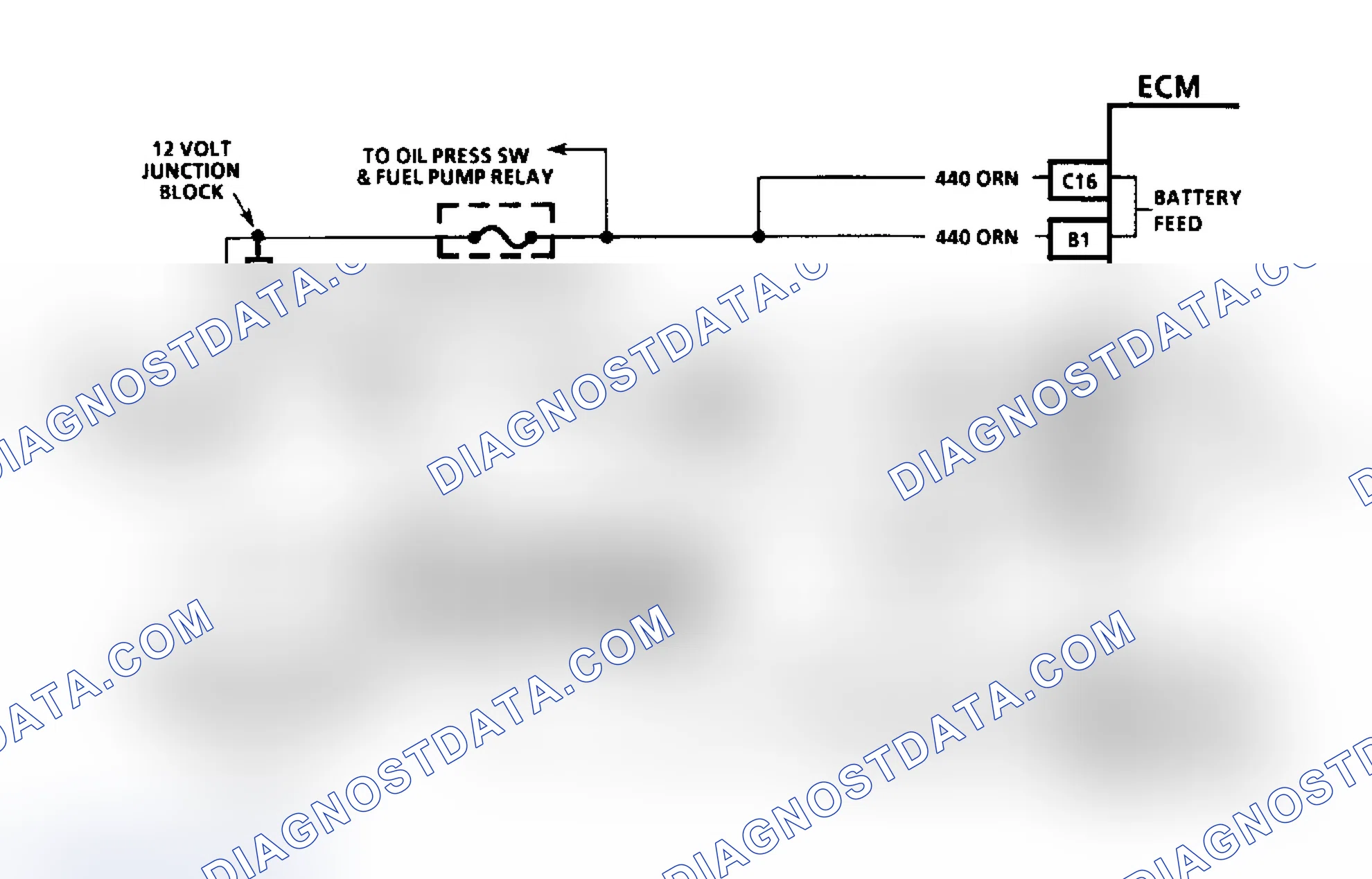 Scheme 12: Fuel Injection Diagnostic Circuit Schematic (Except 4.3L Turbo & Models With 4L80-E Transmission)