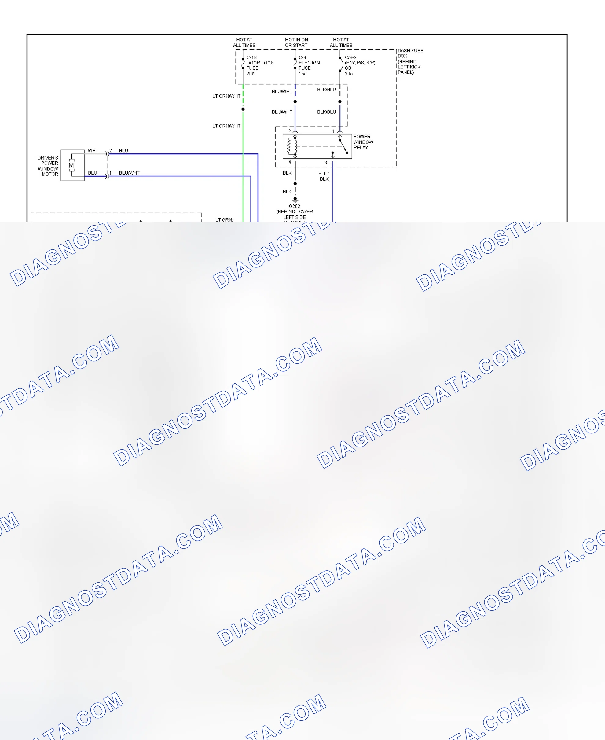 Scheme 2: Power Window System Wiring Diagram (Acura SLX)