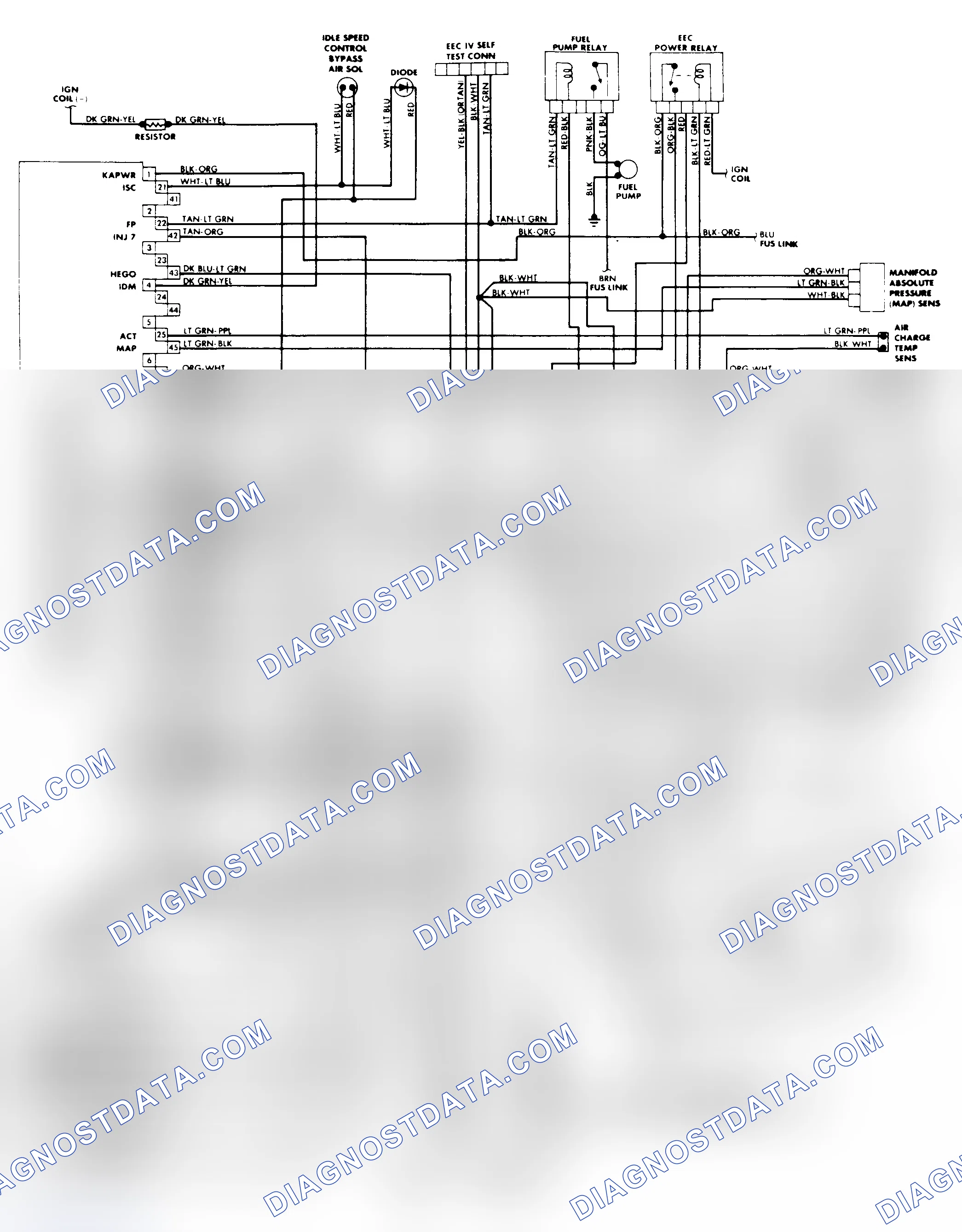 Scheme 114: 5.0L SEFI & MA SEFI EEC-IV Wiring Diagram (Mustang)