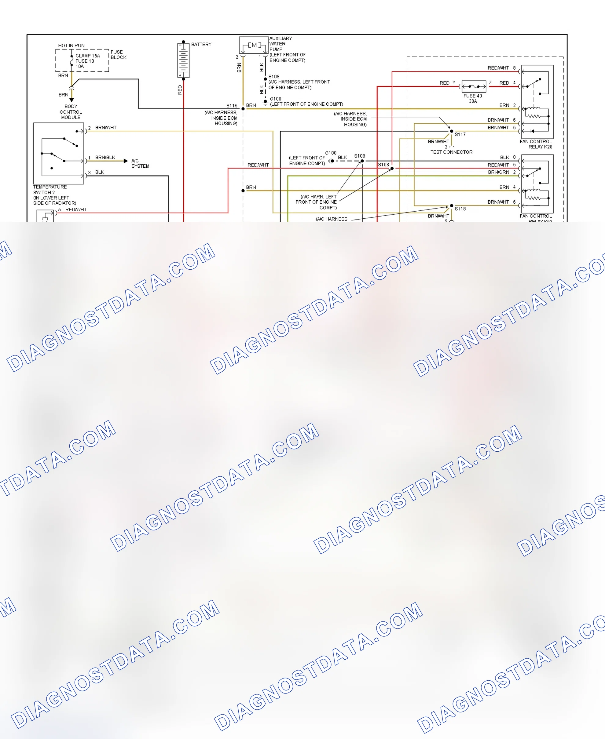 Scheme 9: Cooling Fan System Wiring Diagram (1998 Catera)