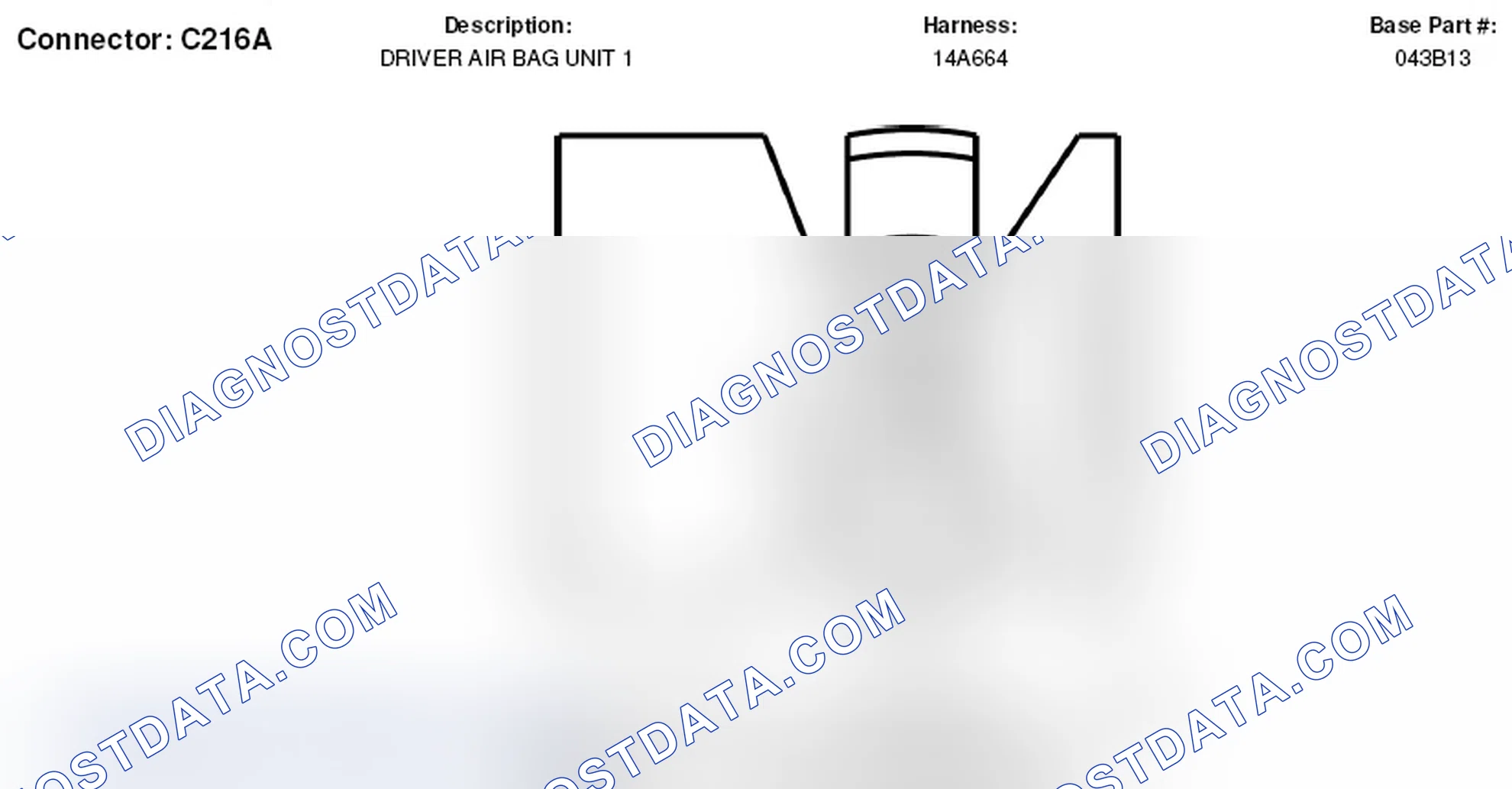 Scheme 86: Driver Air Bag Unit 1 Connector End View (C216A)